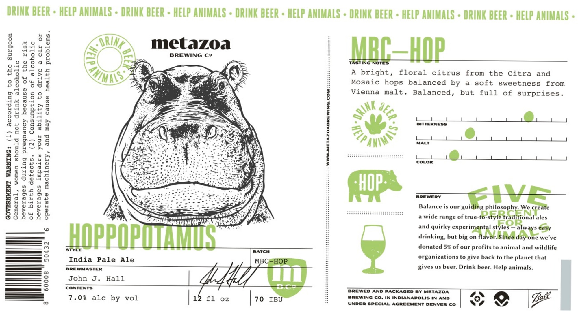 Hoppopotamus by Metazoa Brewing Co. - beer label