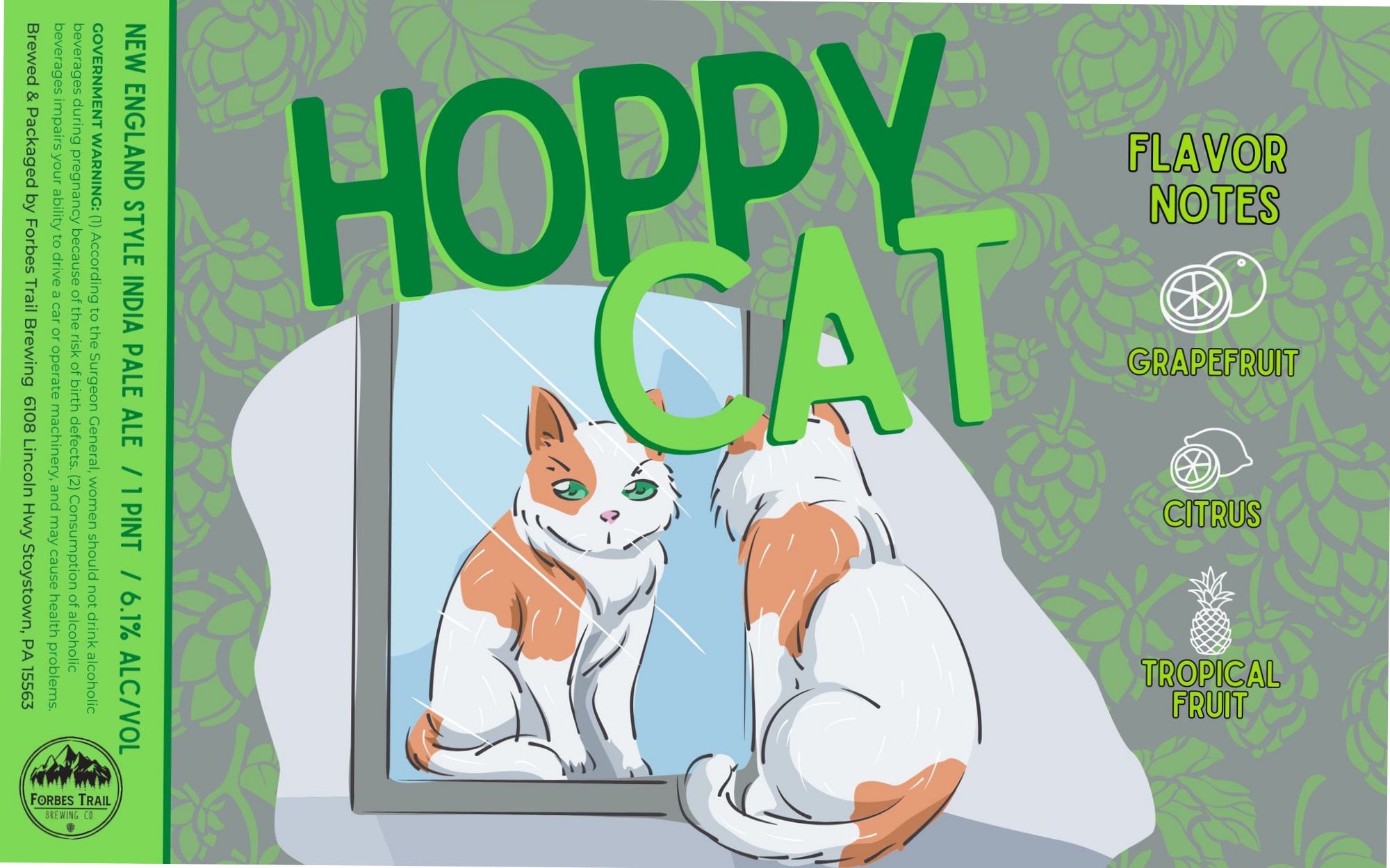 Hoppy Cat by Forbes Trail Brewing - beer label