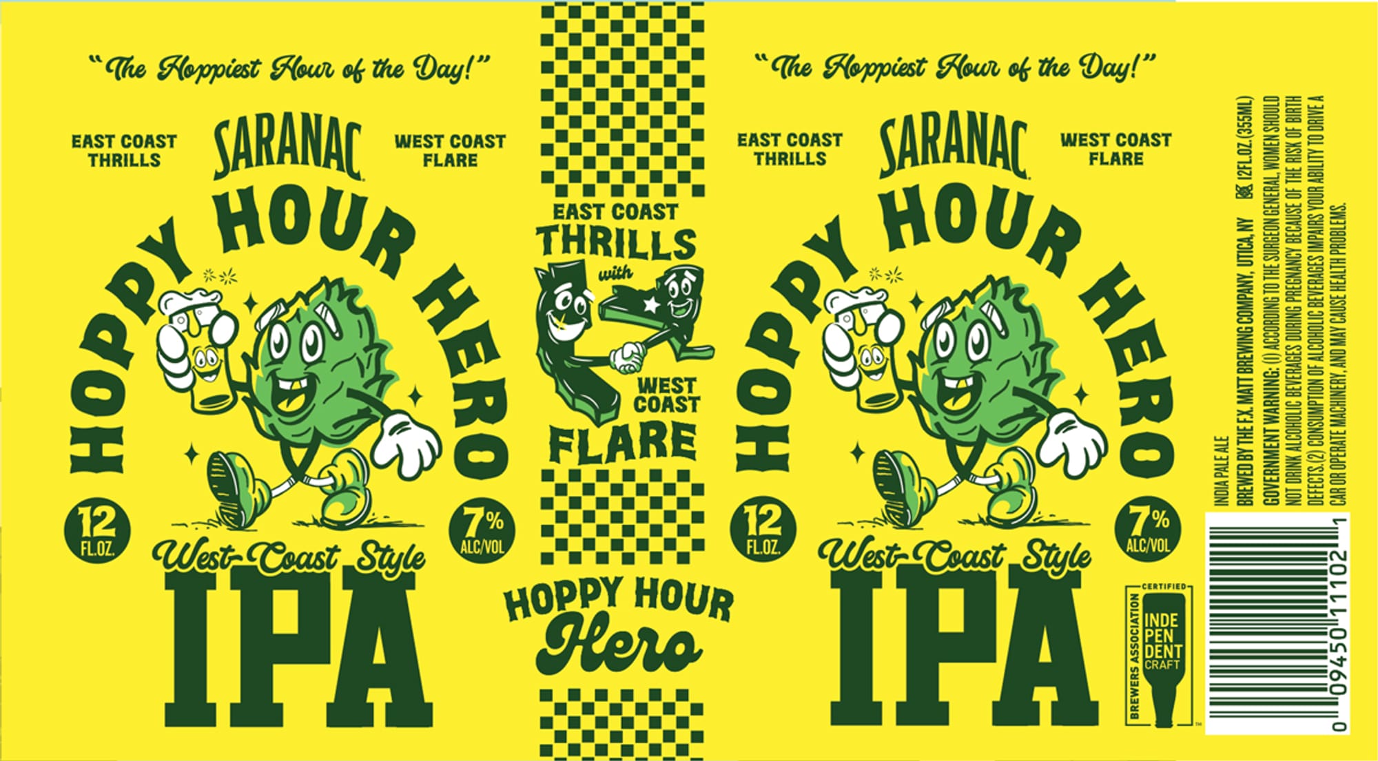 Hoppy Hero IPA by Saranac - beer label