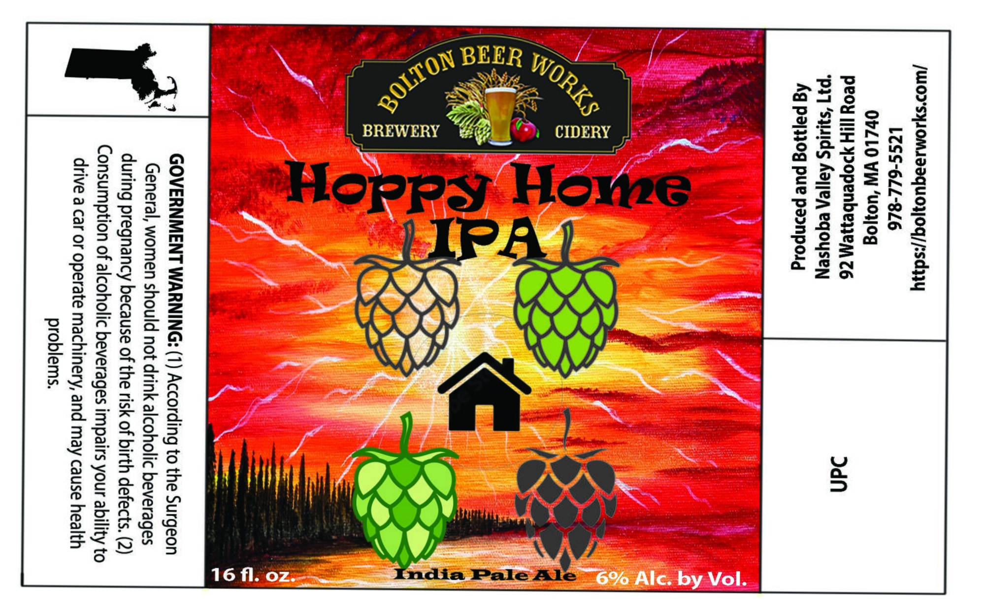 Hoppy Home IPA by Bolton Beer Works - beer label
