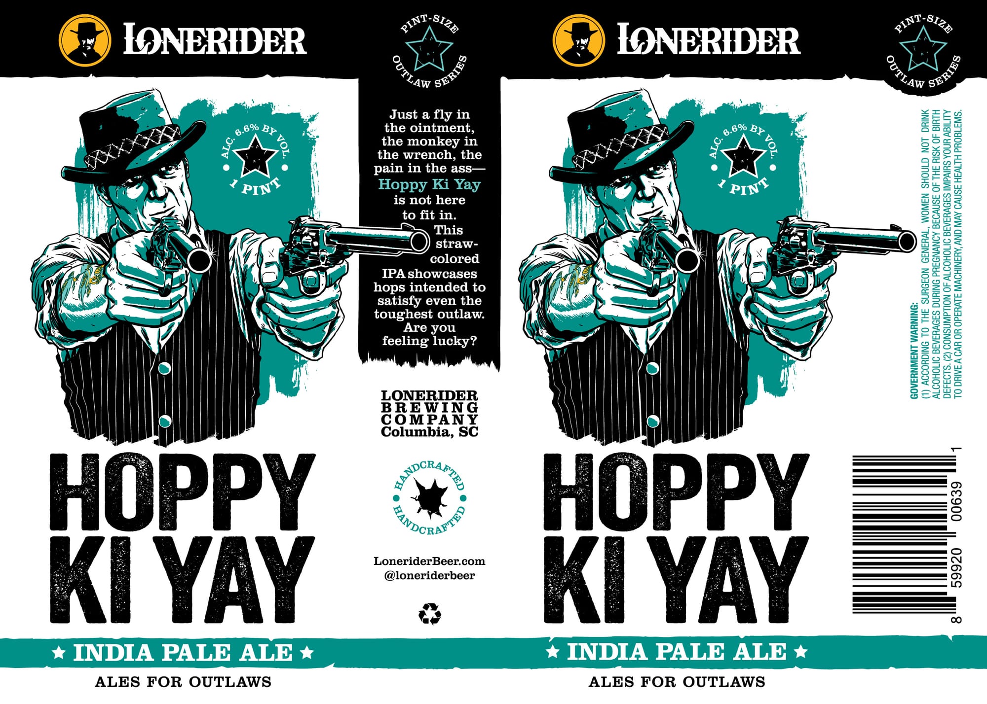 Hoppy Ki Yay by Lonerider Brewing Company - beer label