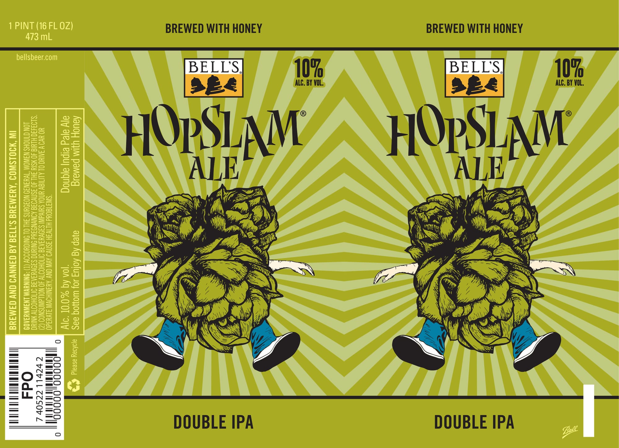 Hopslam Ale by Bell's Brewery - beer label