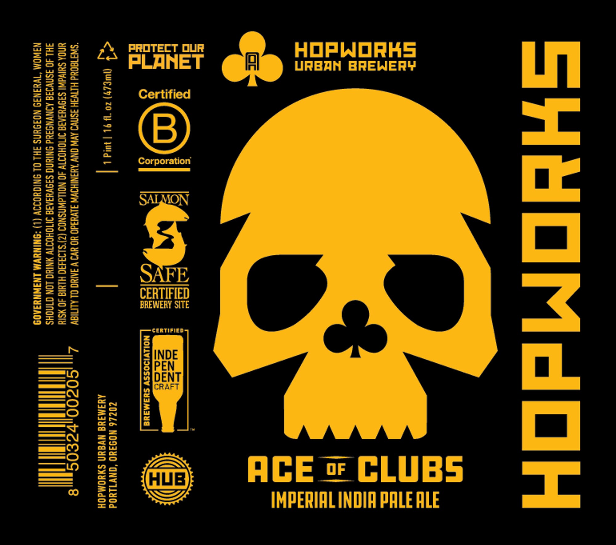Ace of Clubs by Hopworks Urban Brewery - beer label