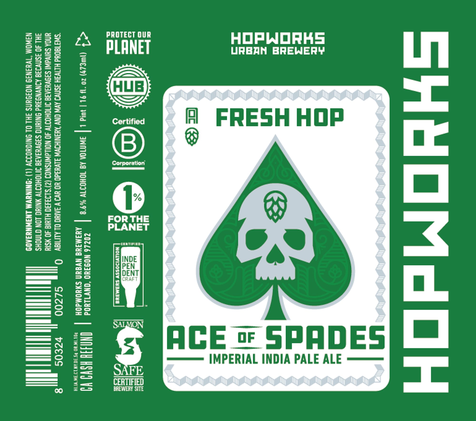Ace of Spades by Hopworks Urban Brewery - beer label