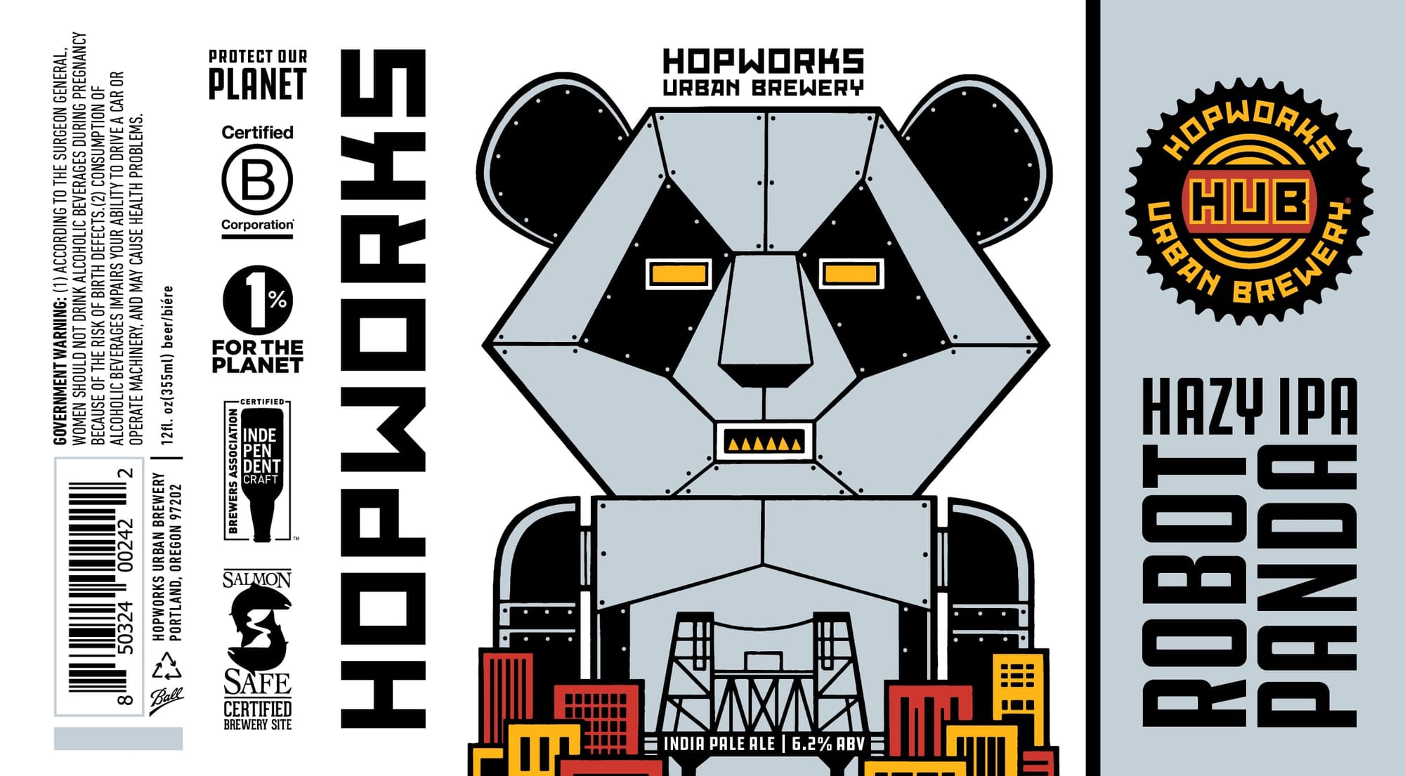 HAZY IPA by Hopworks Urban Brewery - beer label