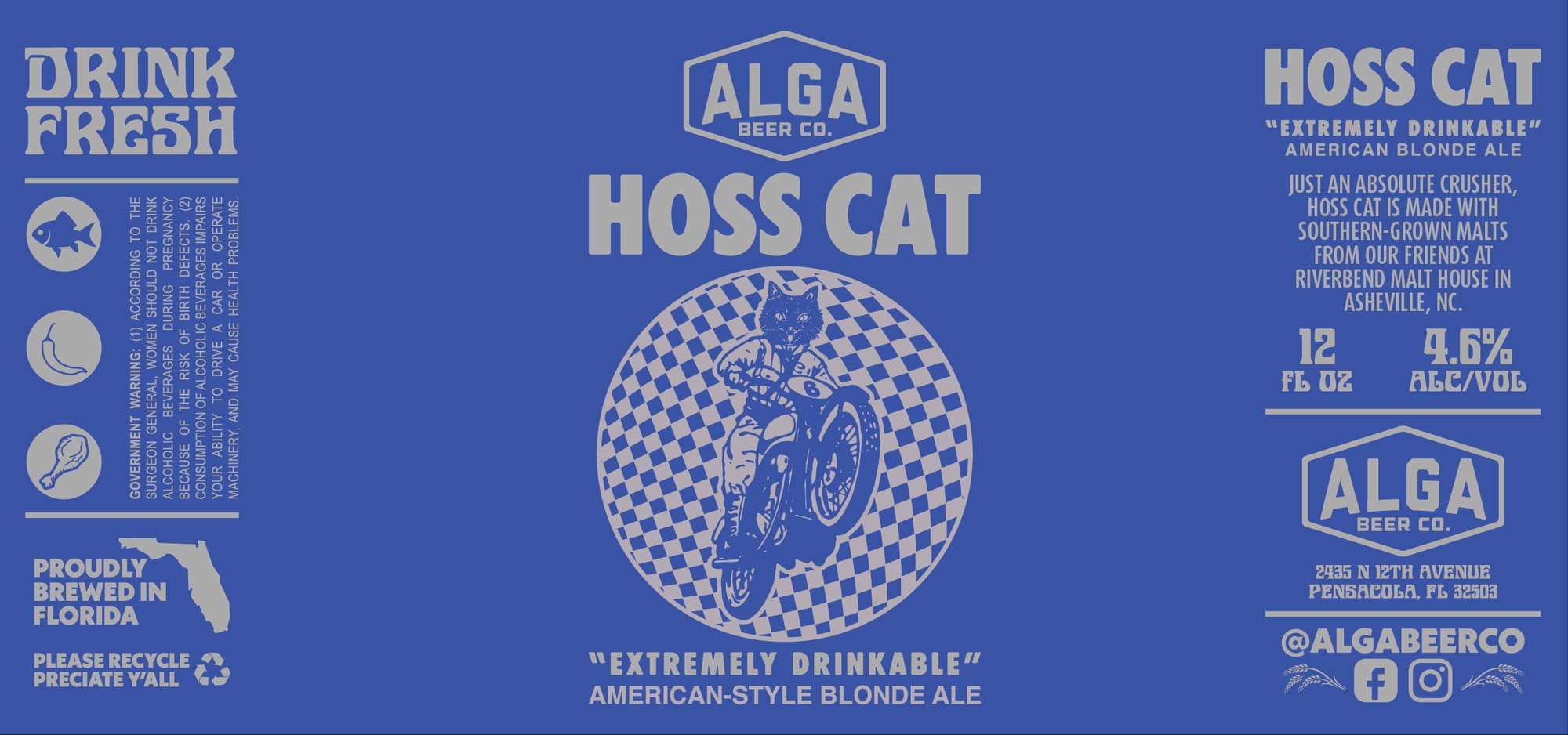 Hoss Cat by Alga Beer Co. - beer label