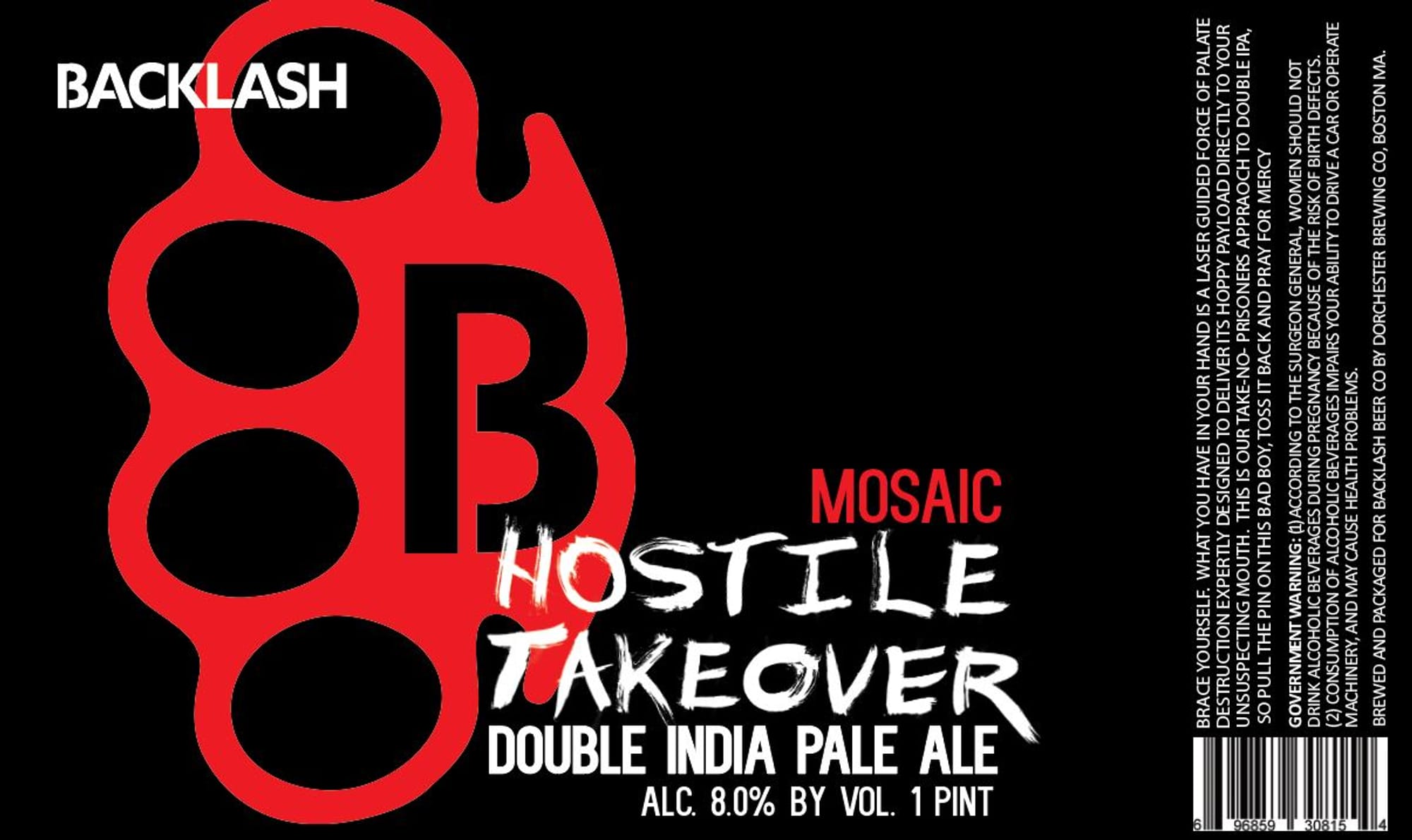 Hostile Takeover by Backlash Beer Company - beer label