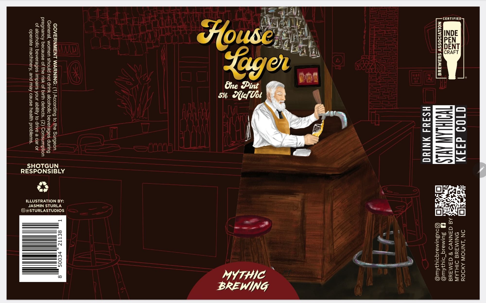 House Lager by Mythic Brewing - beer label