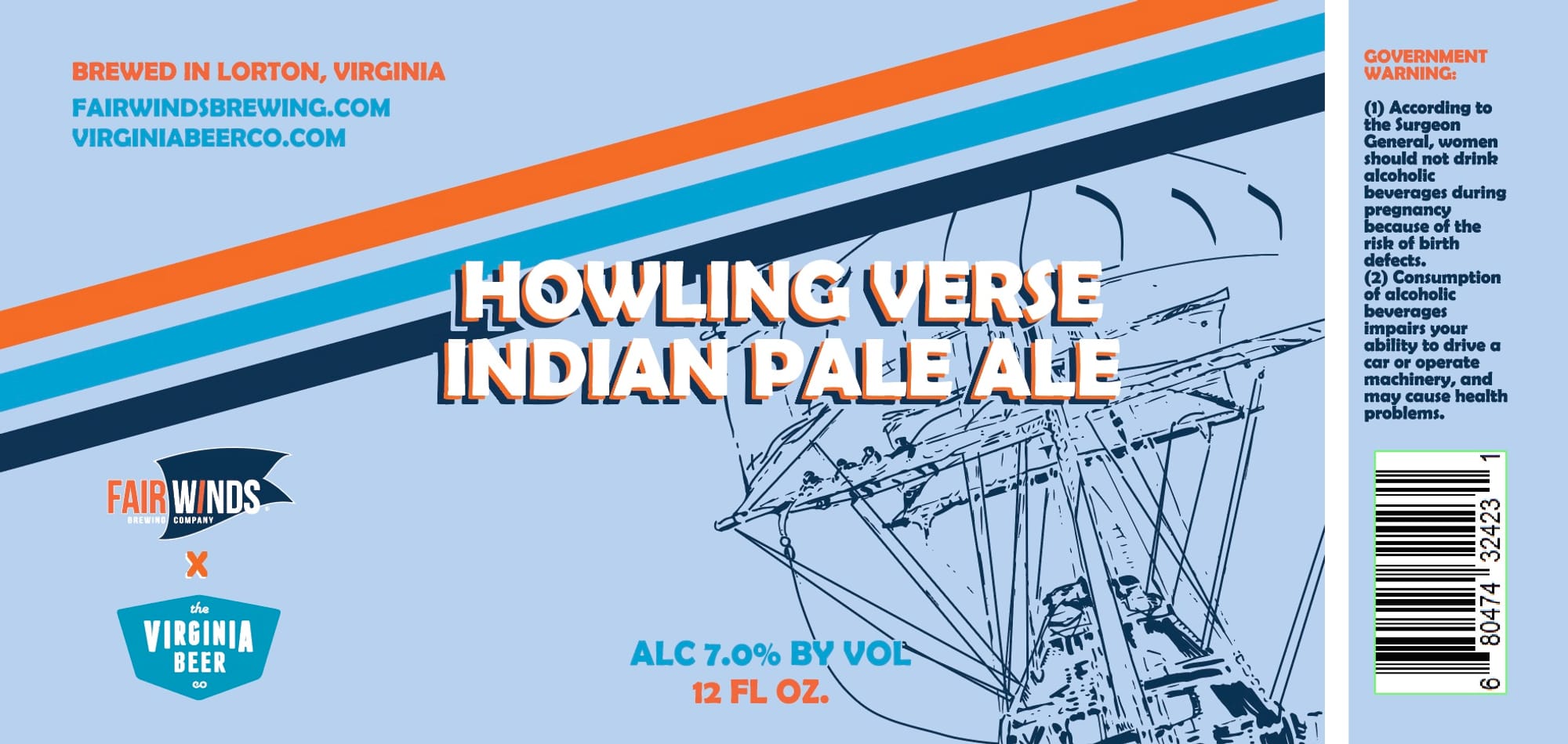 Howling Verse by Fair Winds Brewing Company - beer label