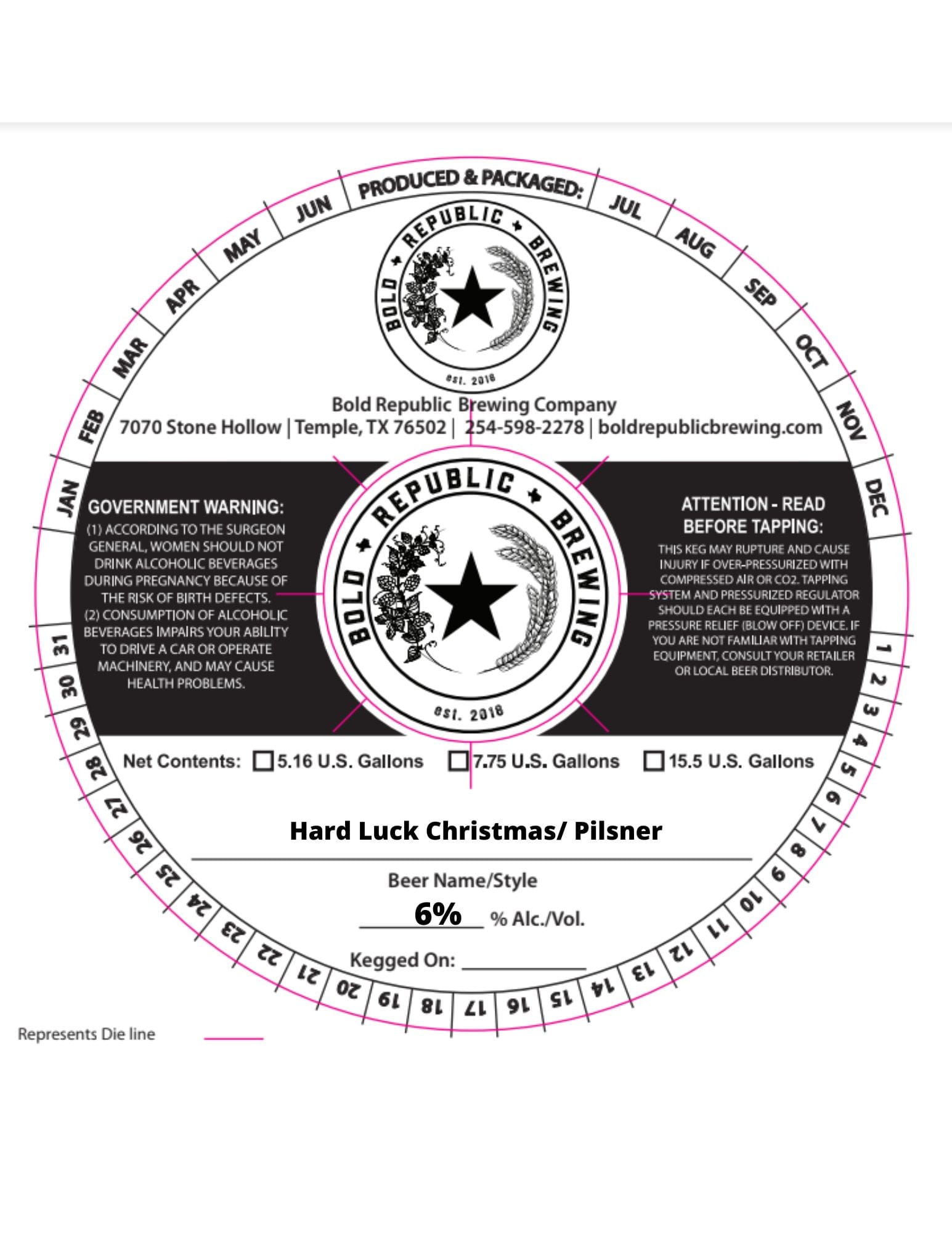 Hard Luck Christmas/Pilsner by Bold Republic Brewing - beer label