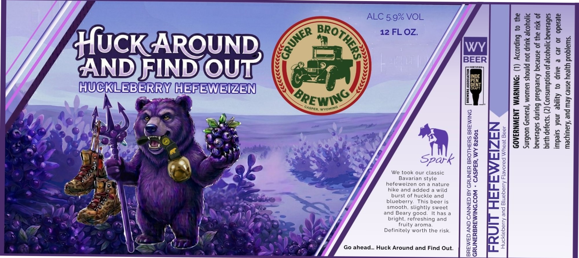 Huck Around and Find Out by Gruner Brothers Brewing - beer label