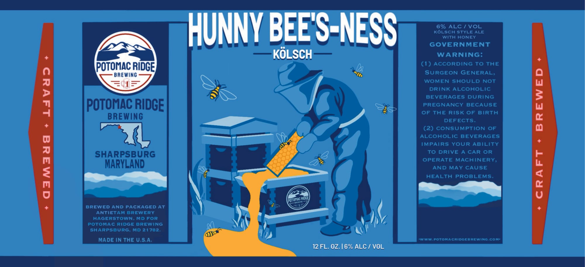 Hunny Bee’s-Ness by Potomac Ridge Brewing - beer label