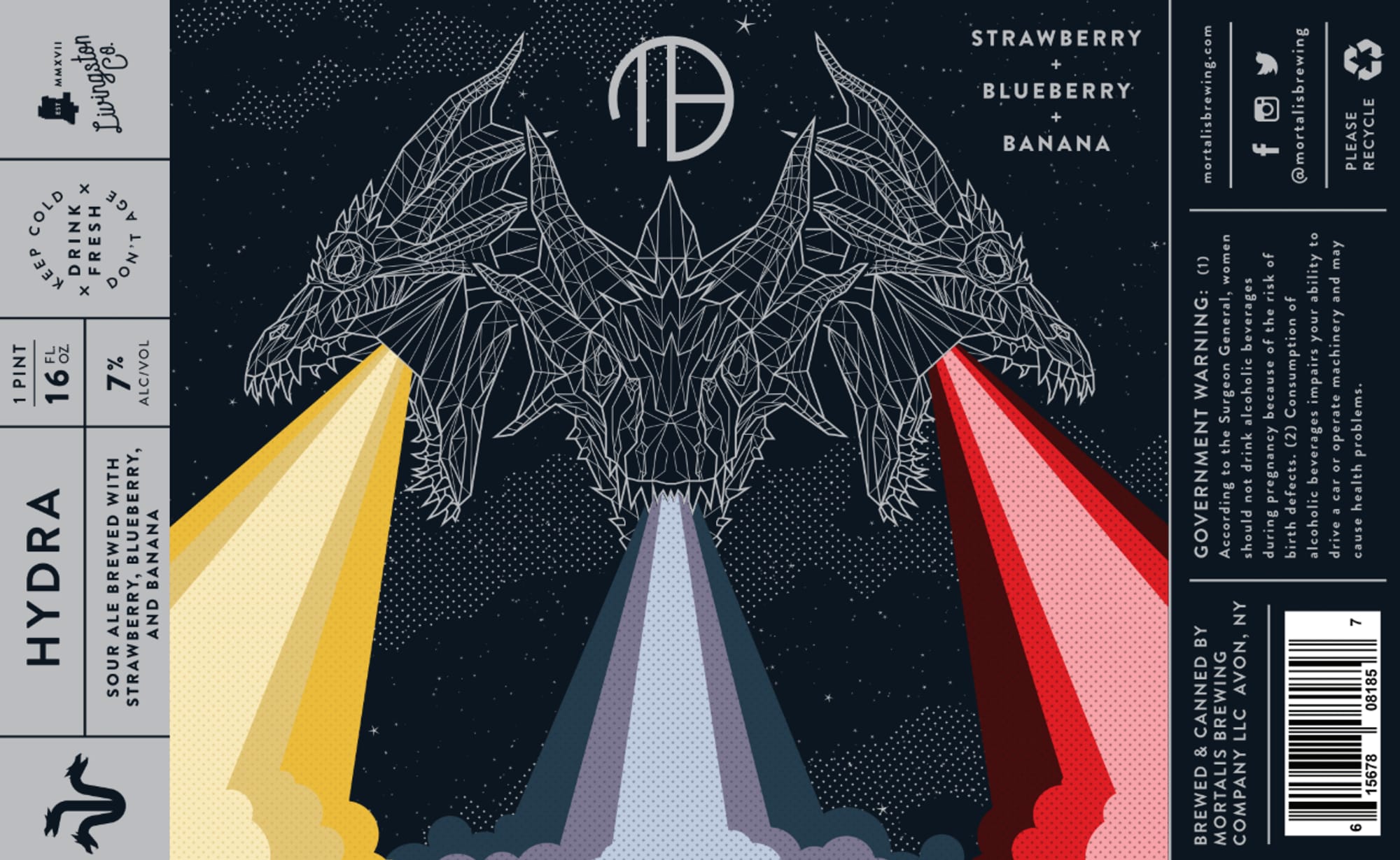 Hydra by Mortalis Brewing - beer label