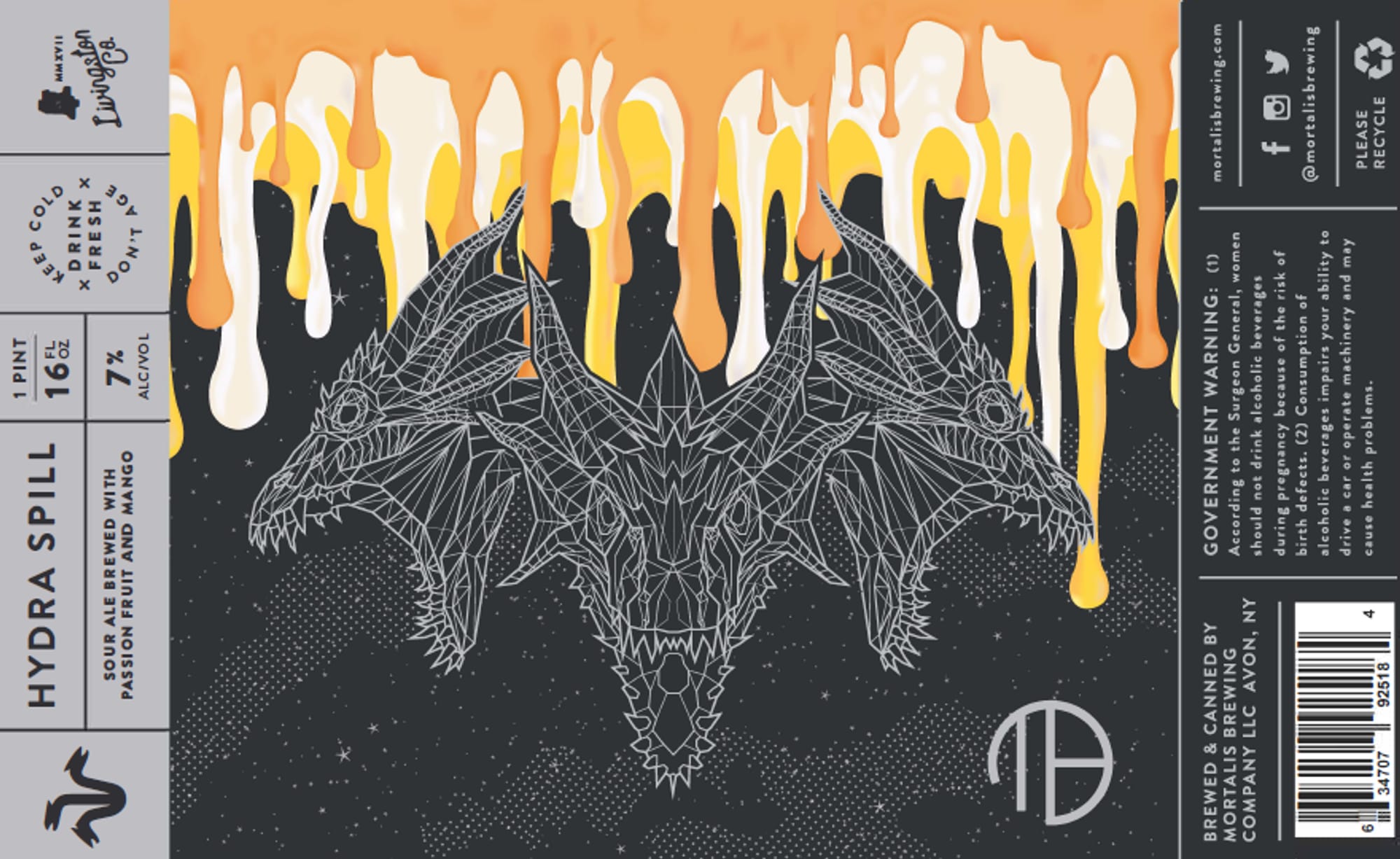 Hydra Spill by Mortal Brewing - beer label