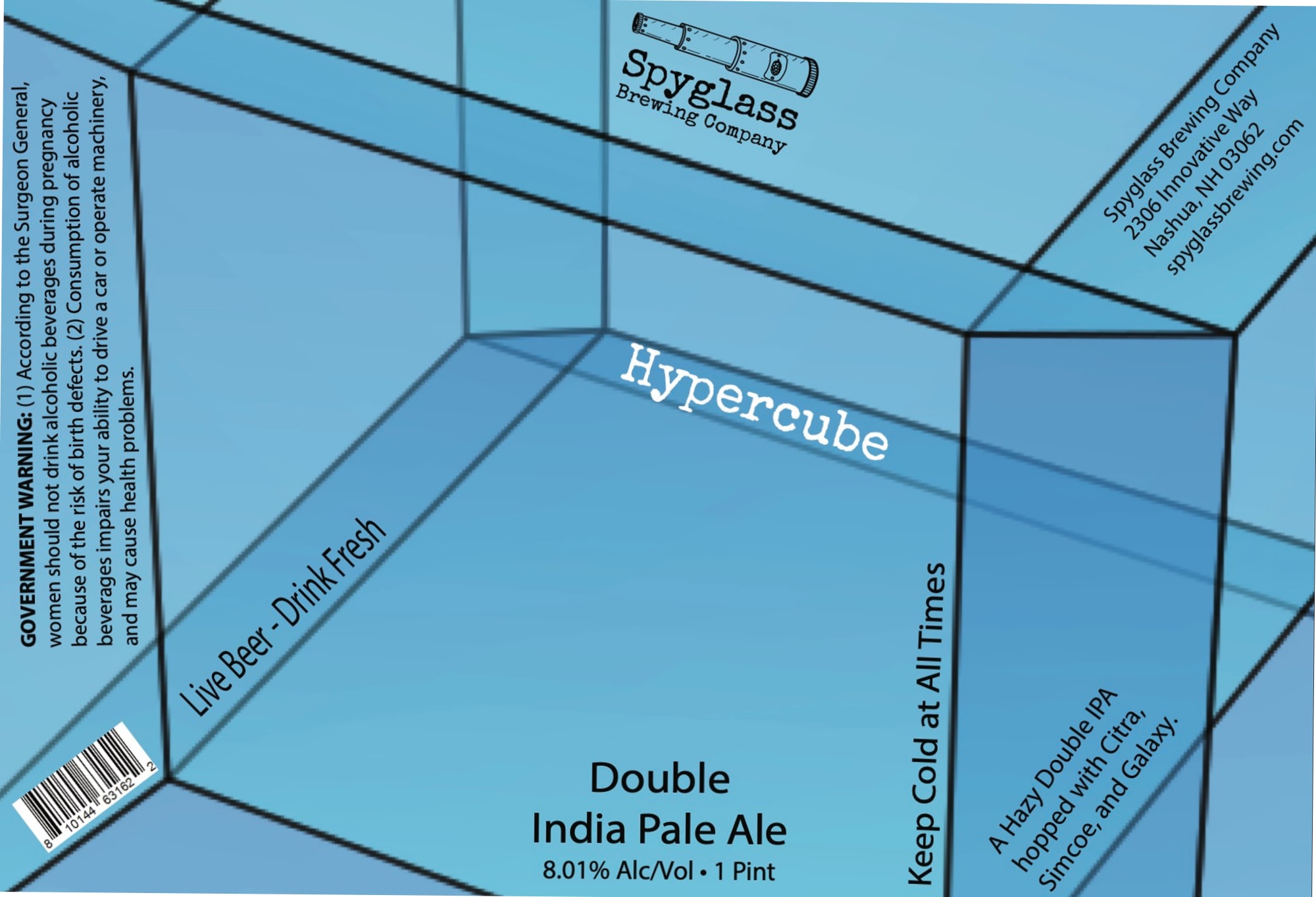 Hypercube by Spyglass Brewing Company - beer label