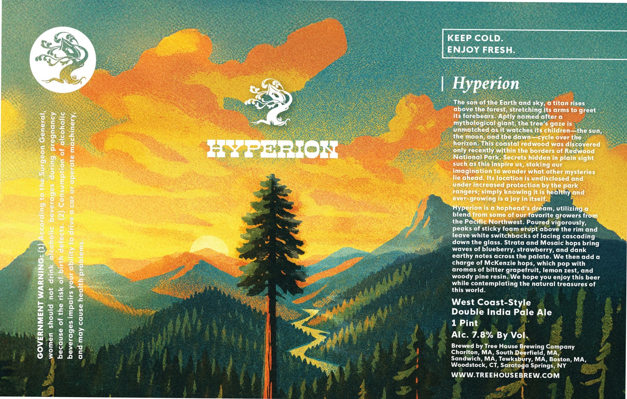 Hyperion by Tree House Brewing Company - beer label