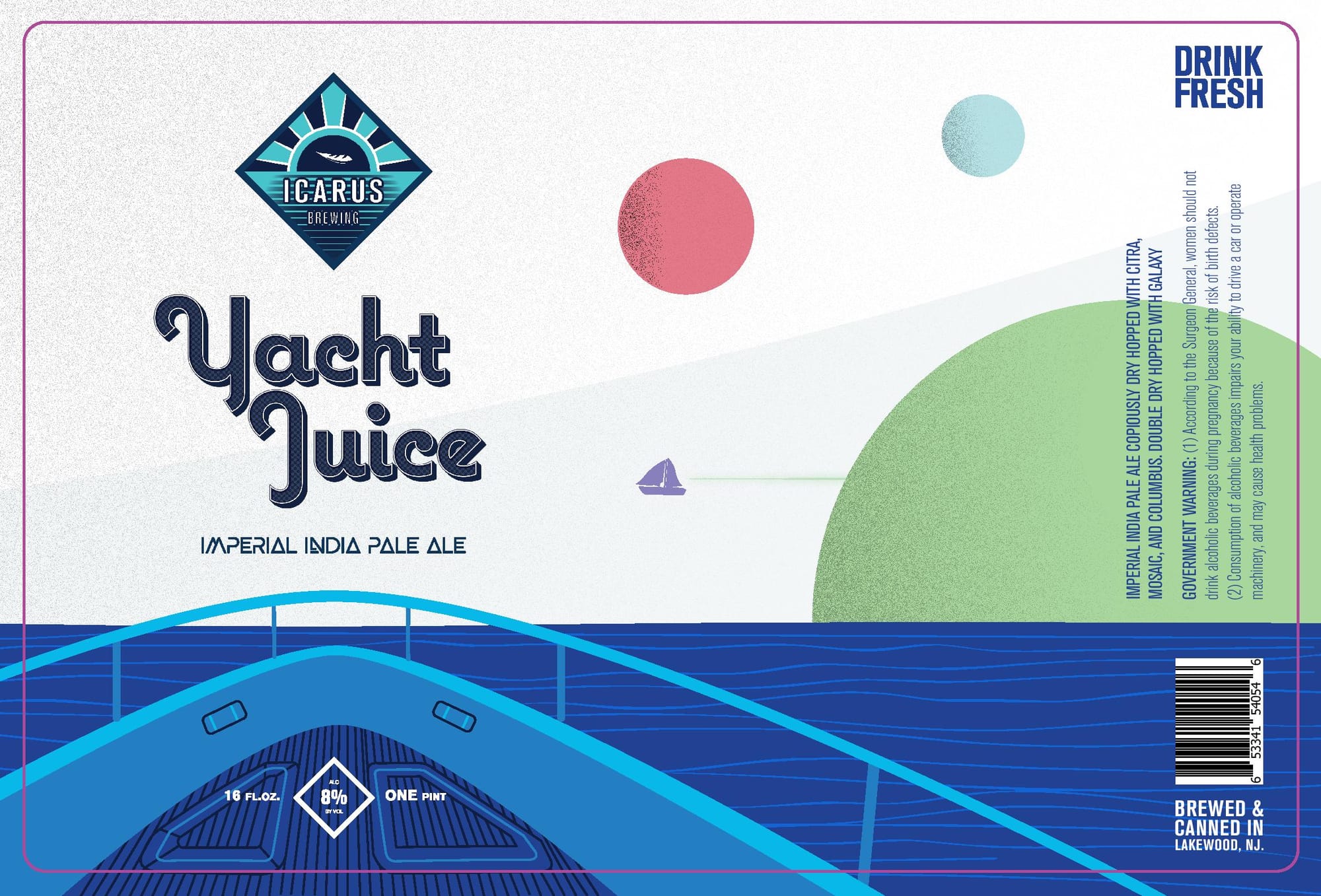 Yacht Juice by Icarus Brewing - beer label