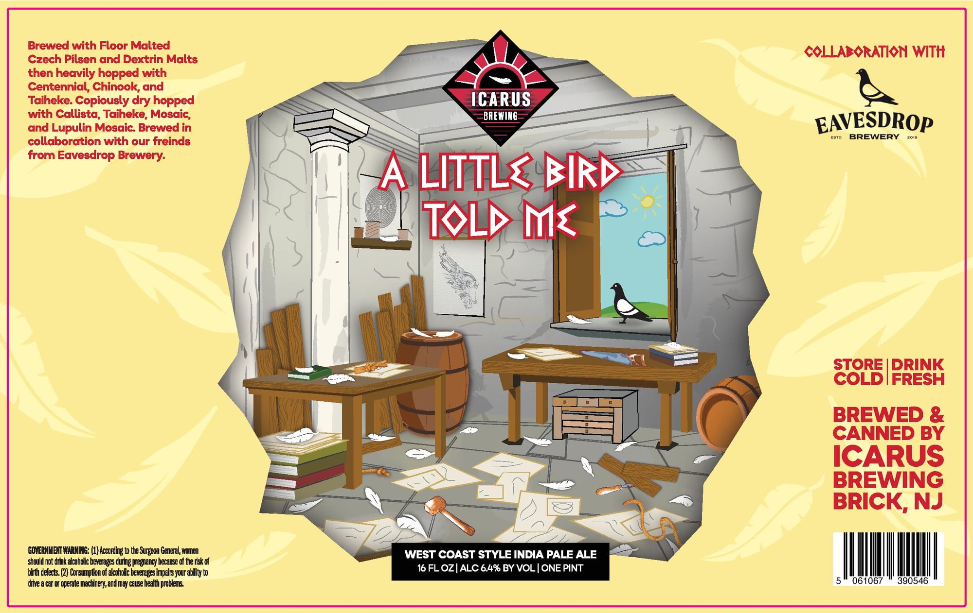 A Little Bird Told Me by Icarus Brewing - beer label