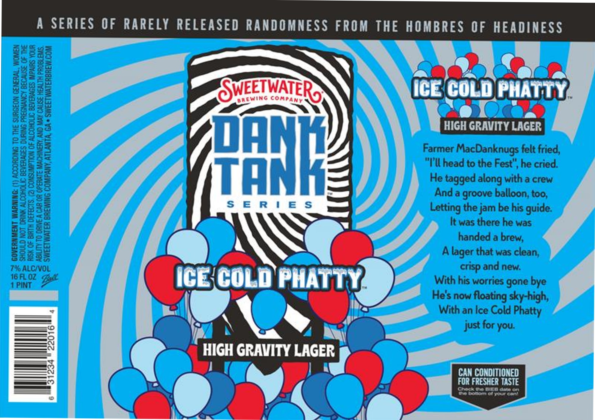 Ice Cold Phatty by SweetWater Brewing Company - beer label