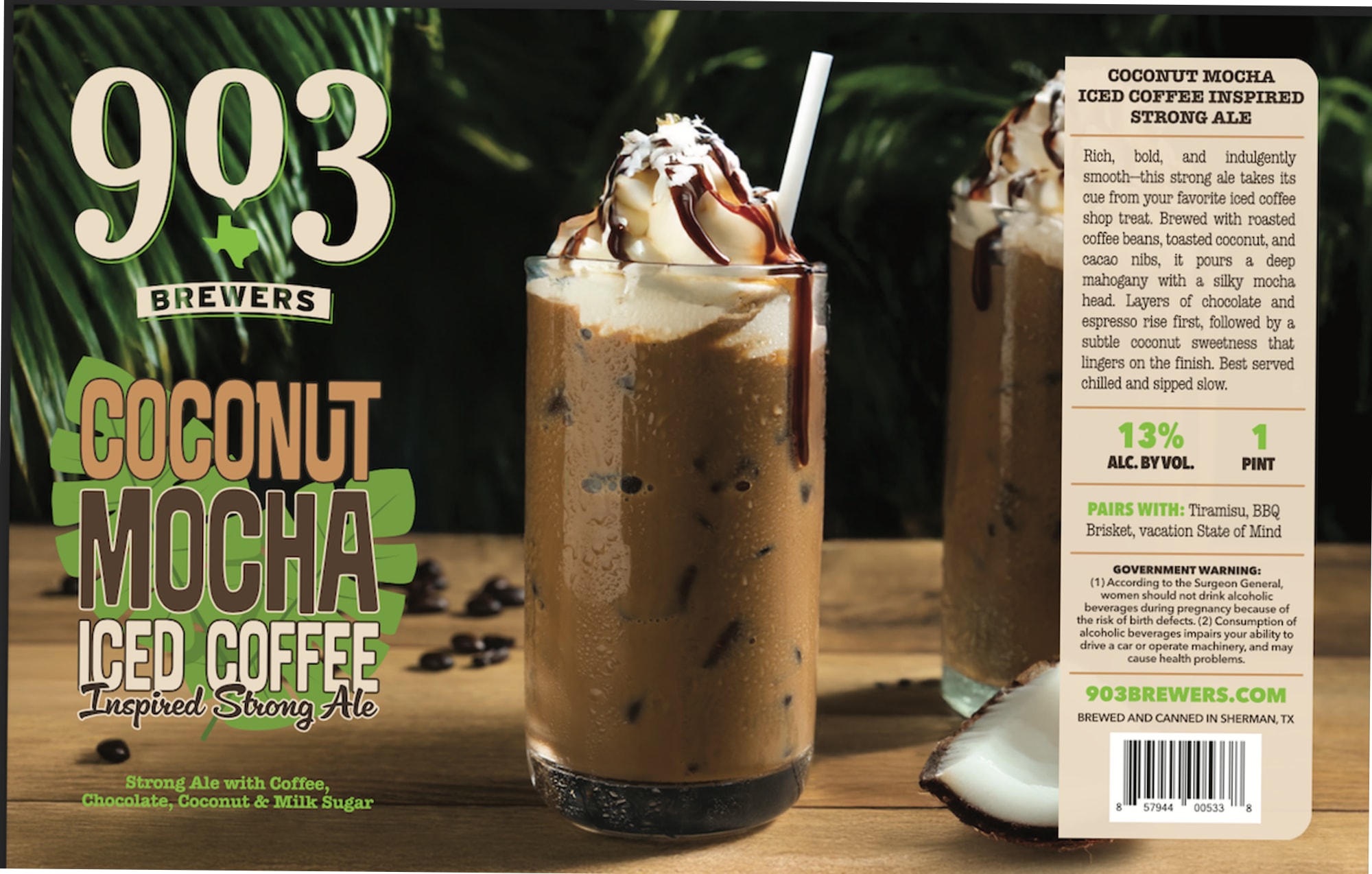 Iced Coconut Mocha Strong Ale by 903 Brewers - beer label