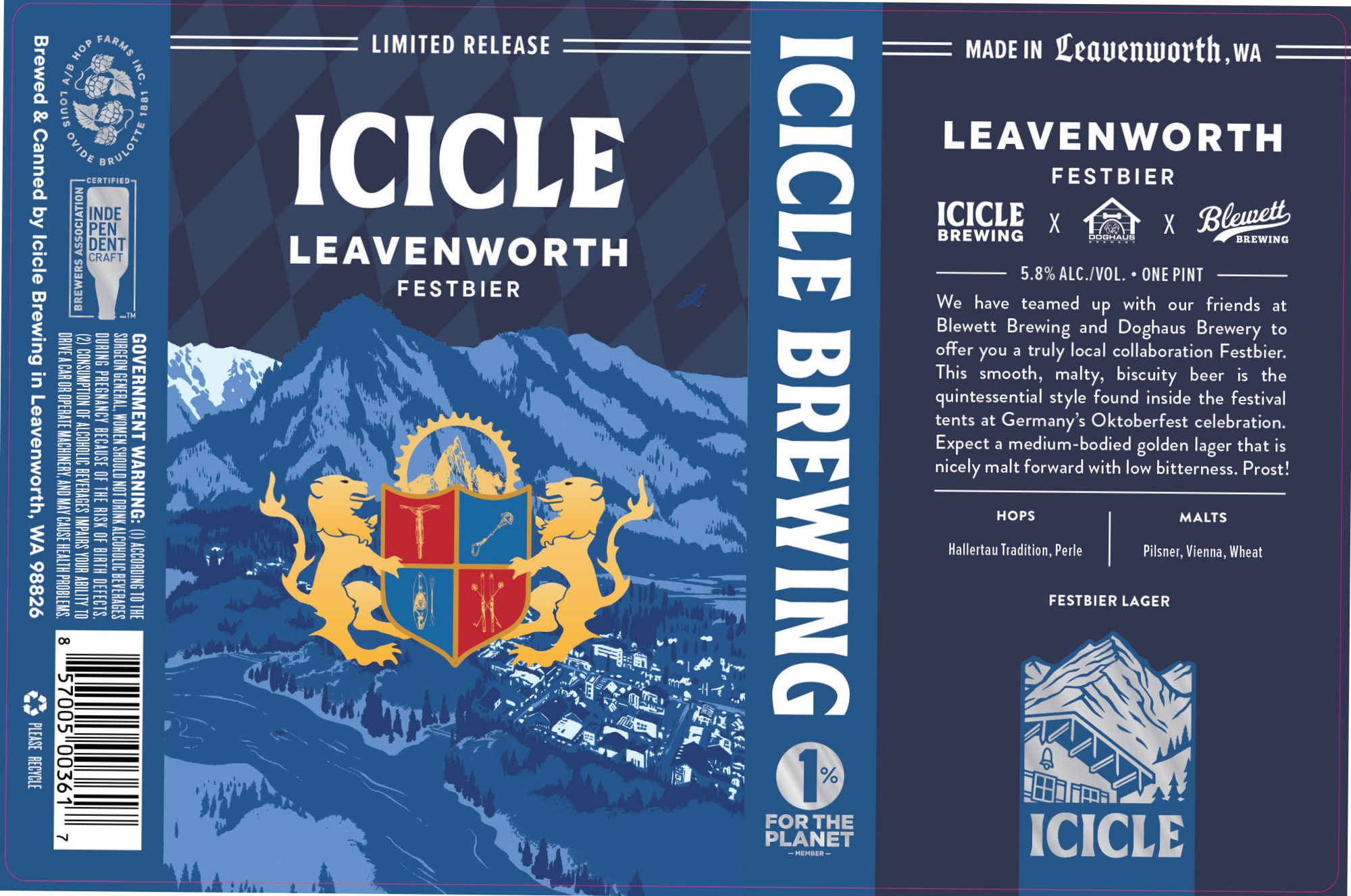 Icicle Festbier by Icicle Brewing - beer label