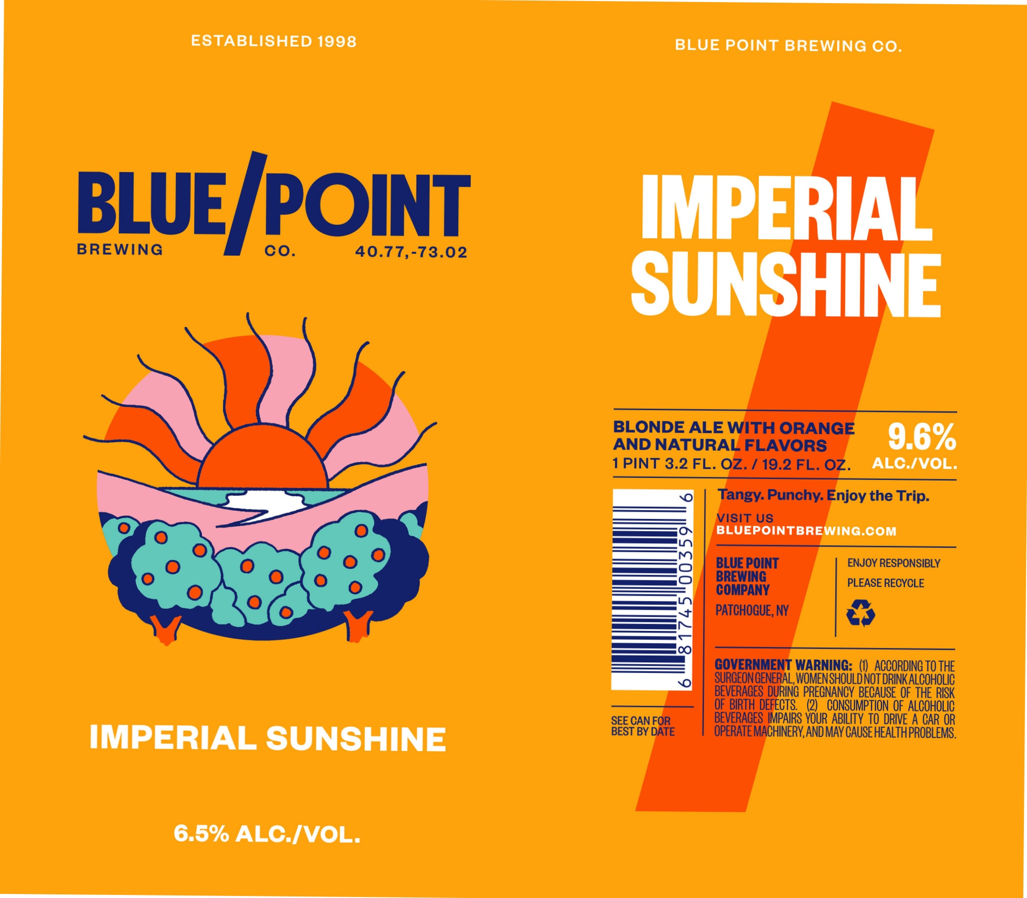 Imperial Sunshine by Blue Point Brewing Co. - beer label