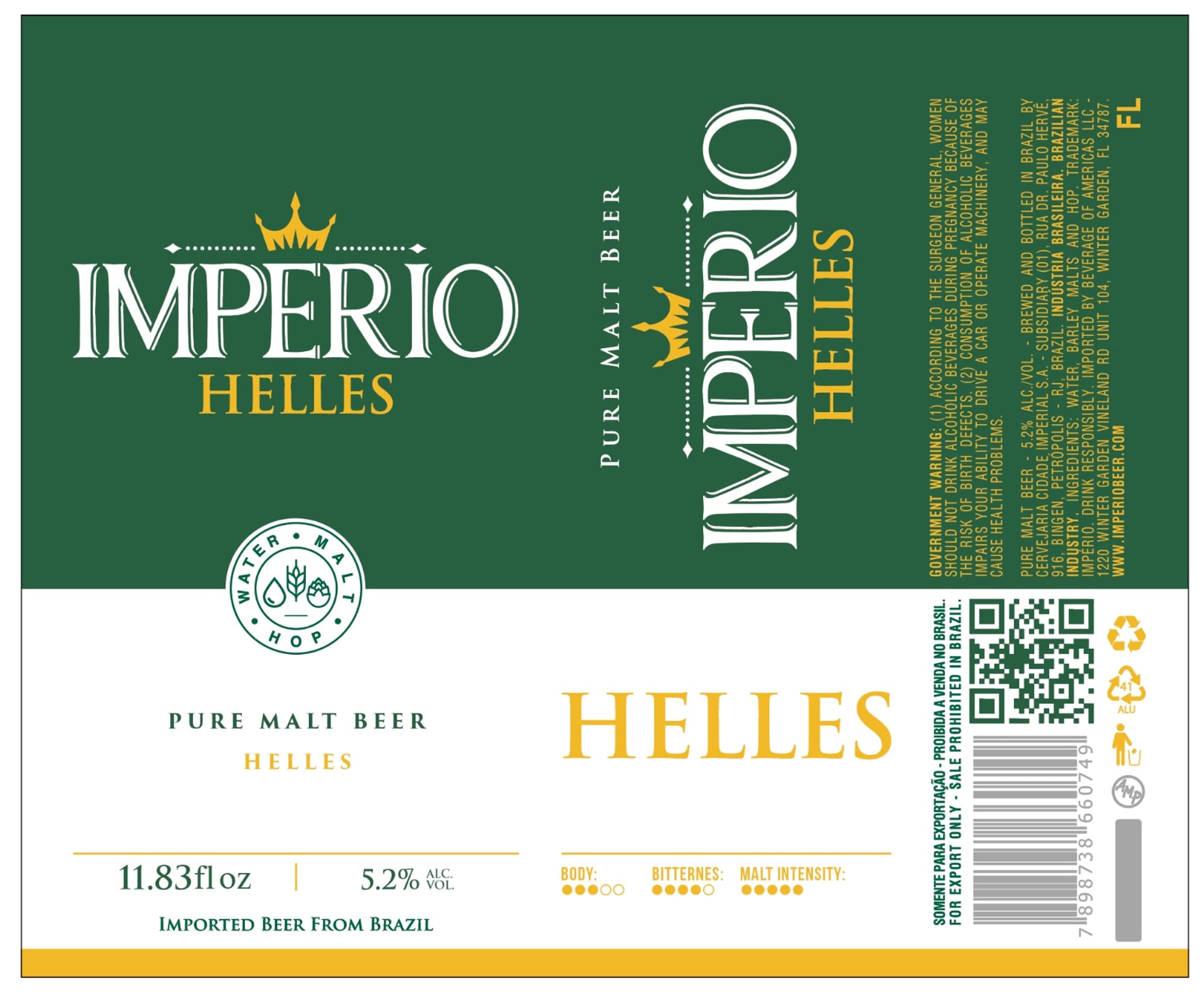 Imperio Helles by Cervejaria Imperal S.A. - beer label