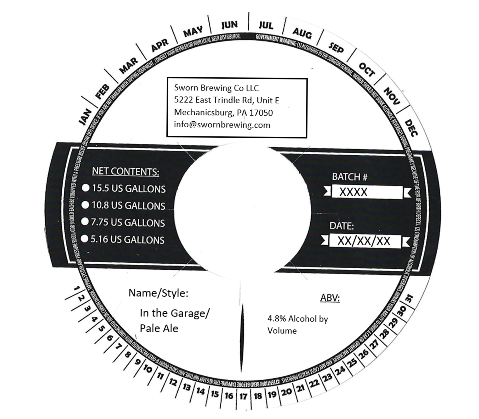 In the Garage by Sworn Brewing Co - beer label