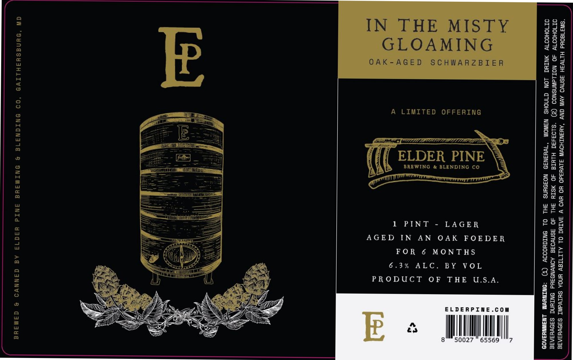 In The Misty Gloaming by Elder Pine Brewing & Blending Co. - beer label