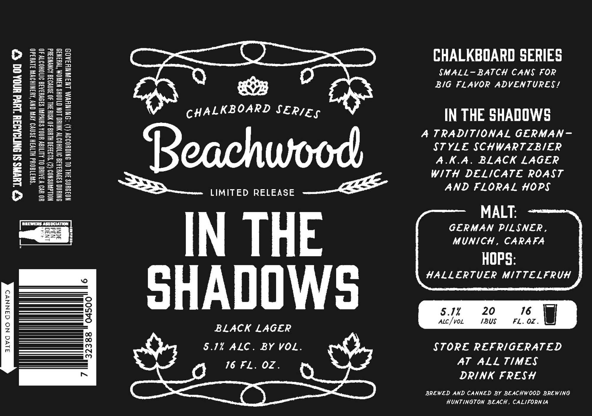 In The Shadows by Beachwood Brewing - beer label