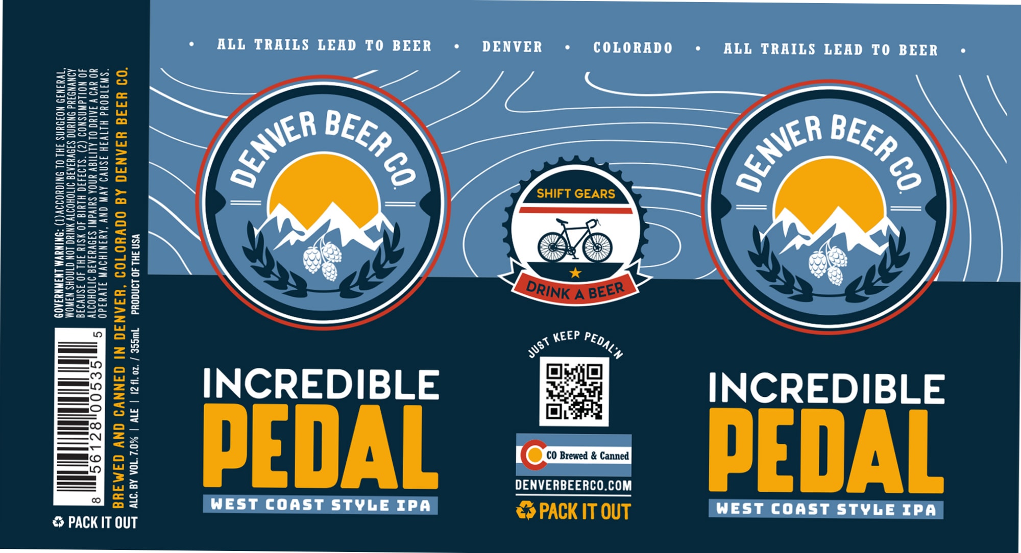 Incredible Pedal by Denver Beer Co. - beer label