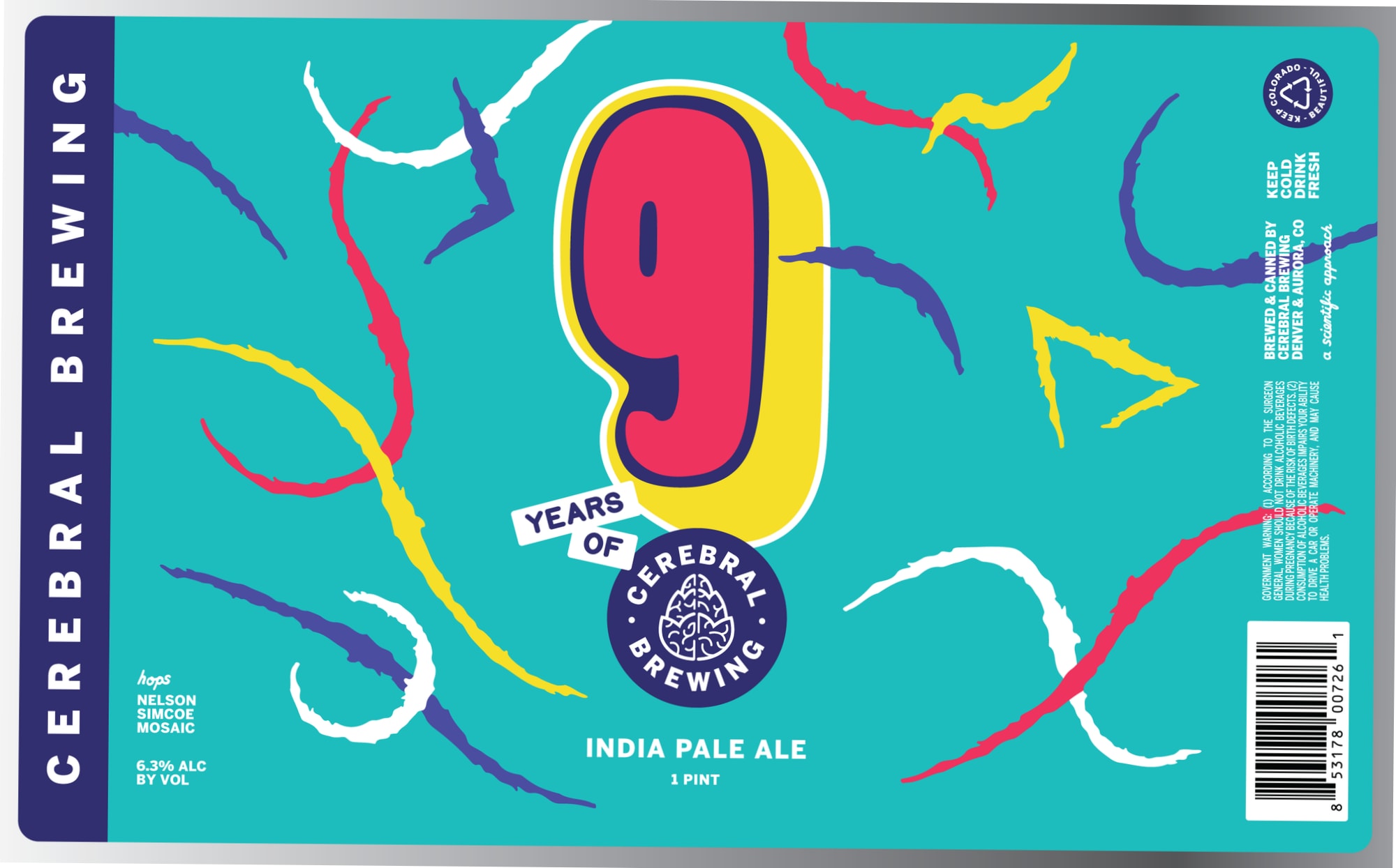 India Pale Ale by Cerebral Brewing - beer label