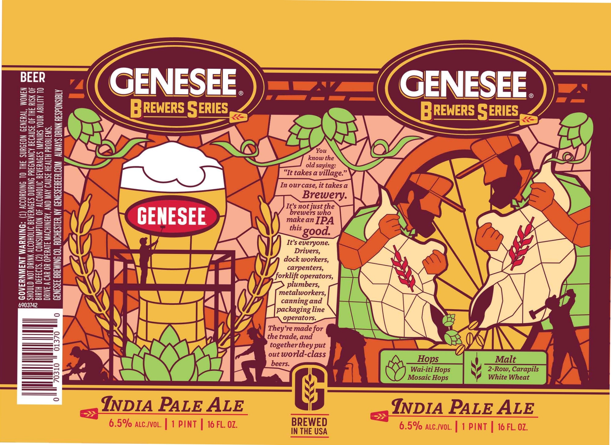 India Pale Ale by Genesee Brewery - beer label