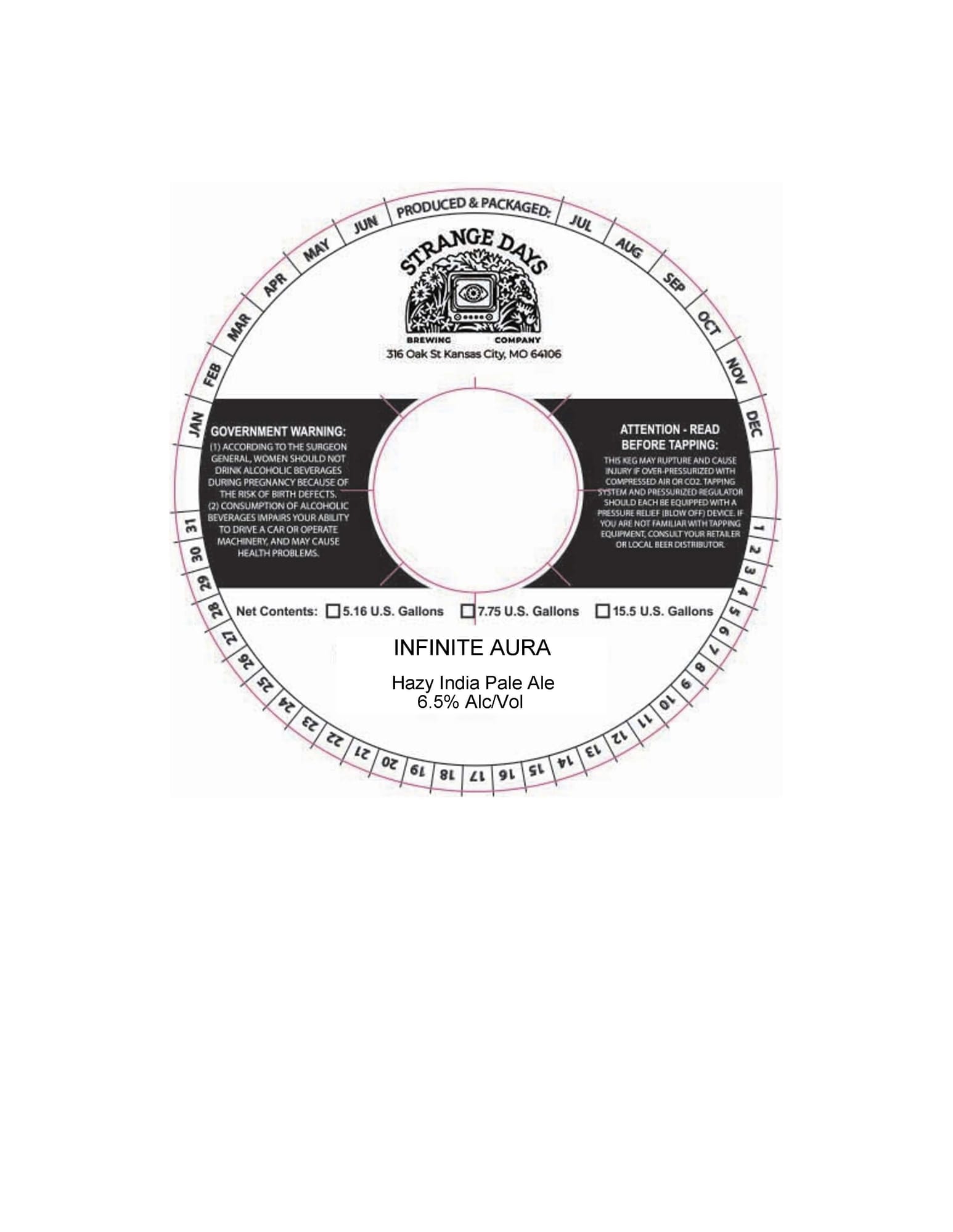 Infinite Aura by Strange Days Brewing - beer label