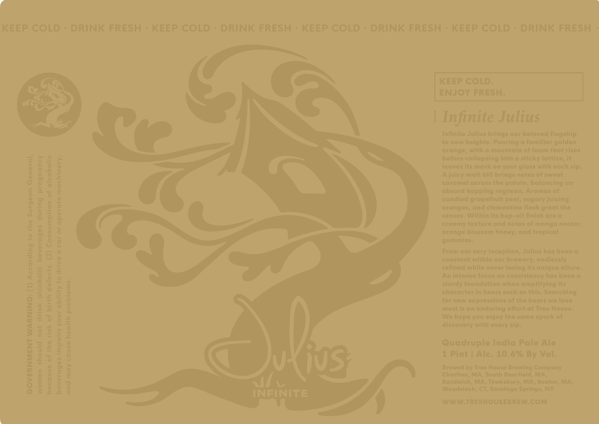 Infinite Julius by Tree House Brewing Company - beer label