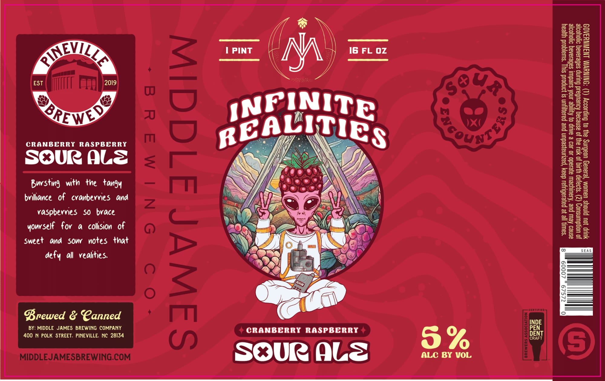 Infinite Realities by Middle James Brewing Company - beer label