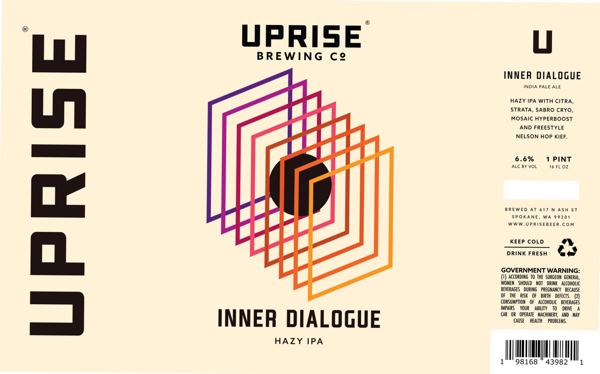 Inner Dialogue by Uprise Brewing Co - beer label