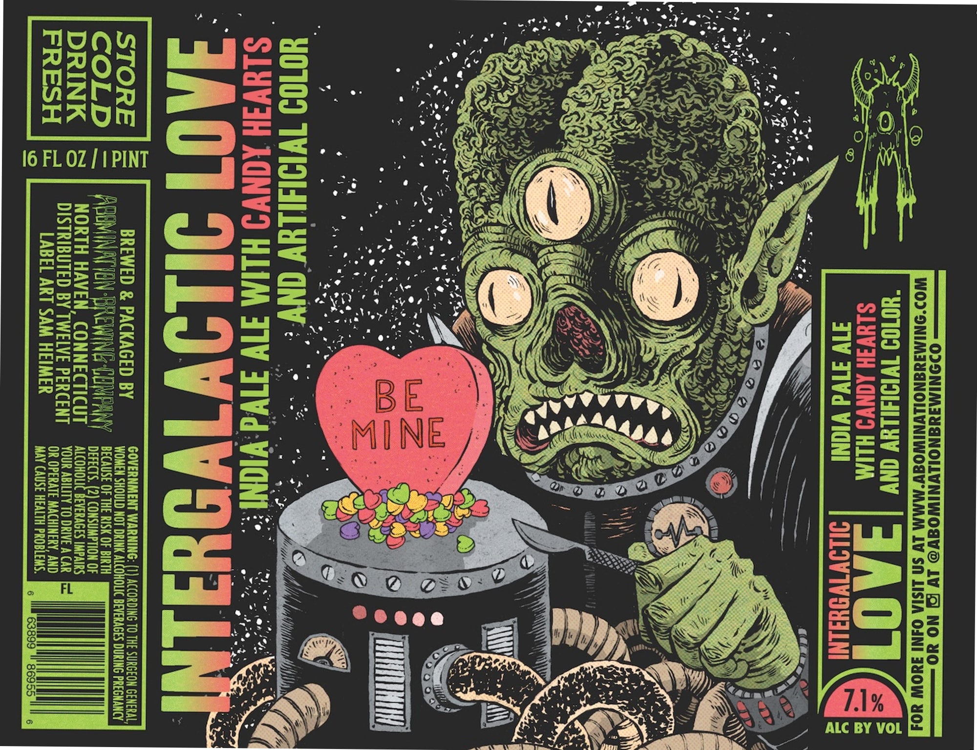Intergalactic Love by Abomination Brewing Company - beer label