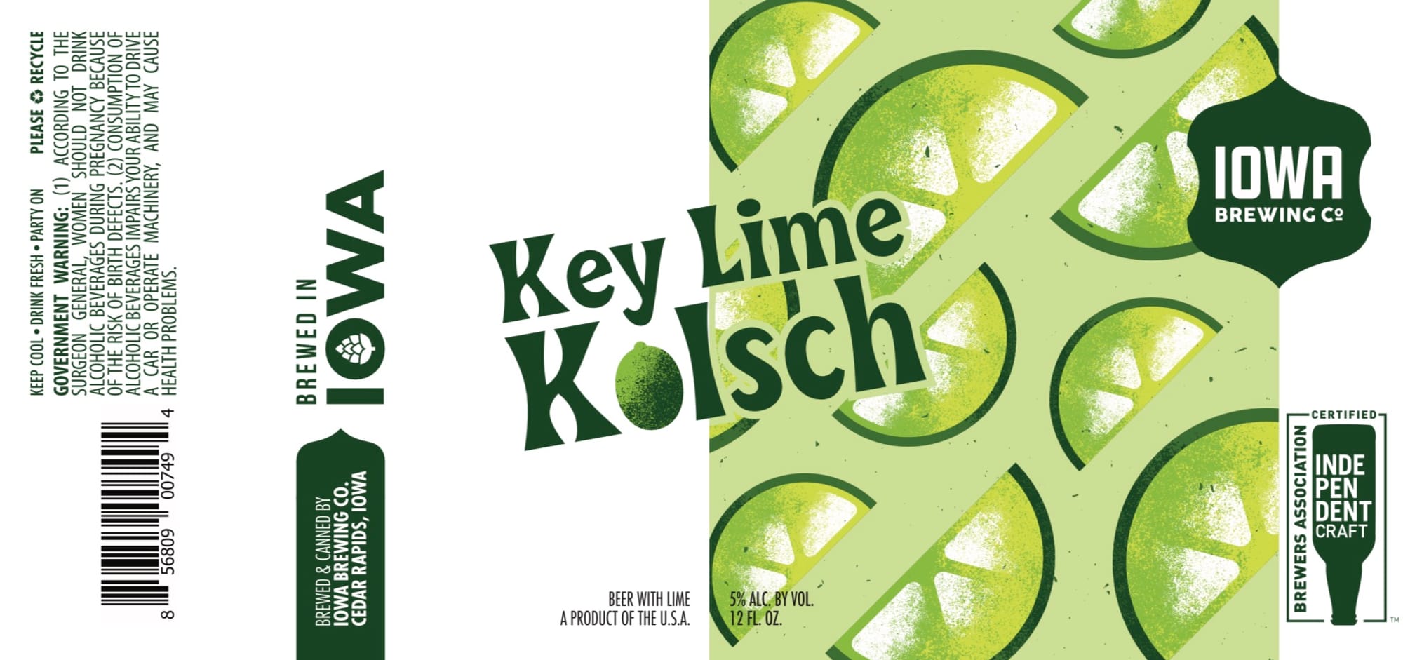 Key Lime Kölsch by Iowa Brewing Co. - beer label