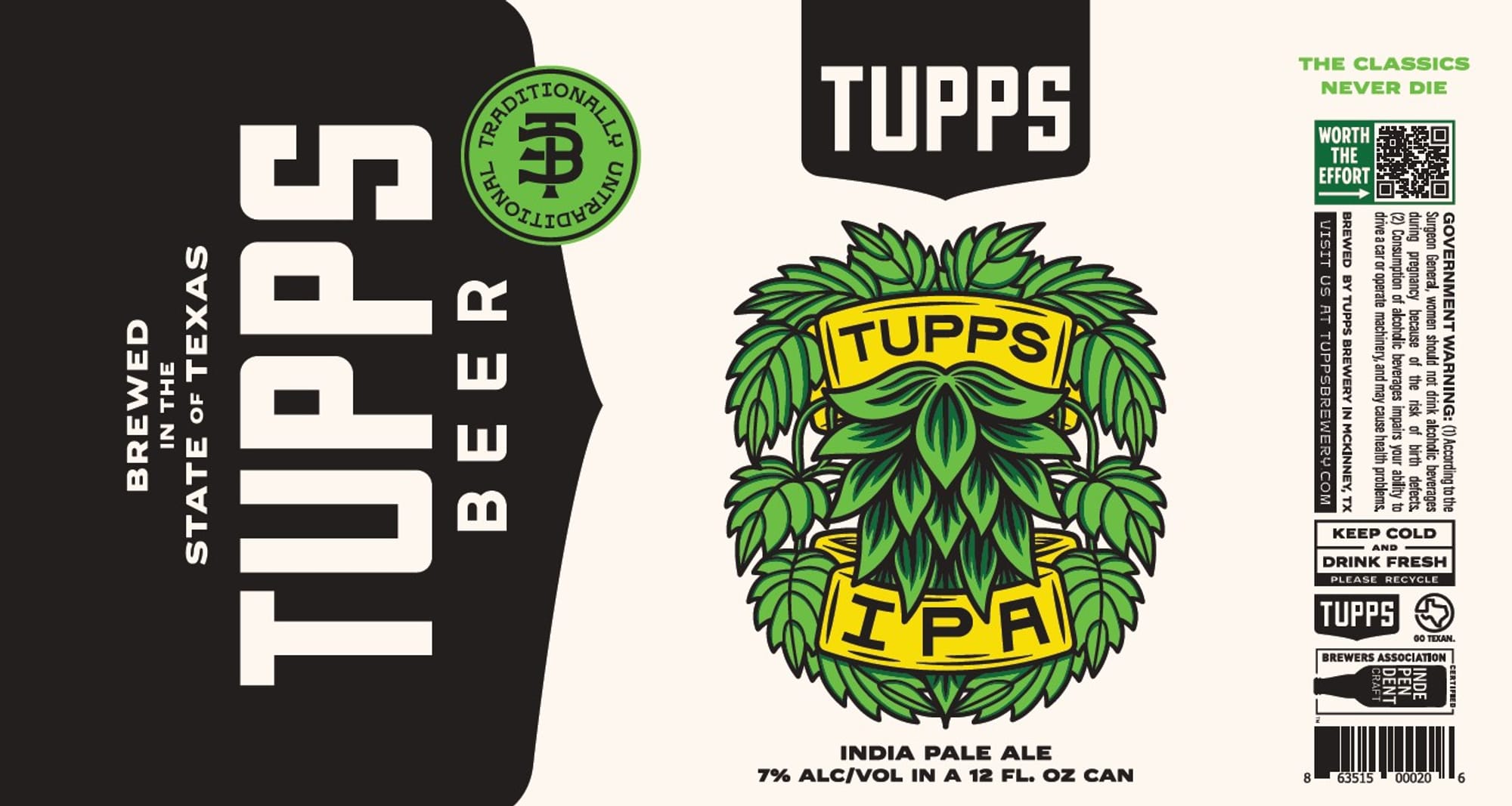 IPA by Tupps Brewery - beer label