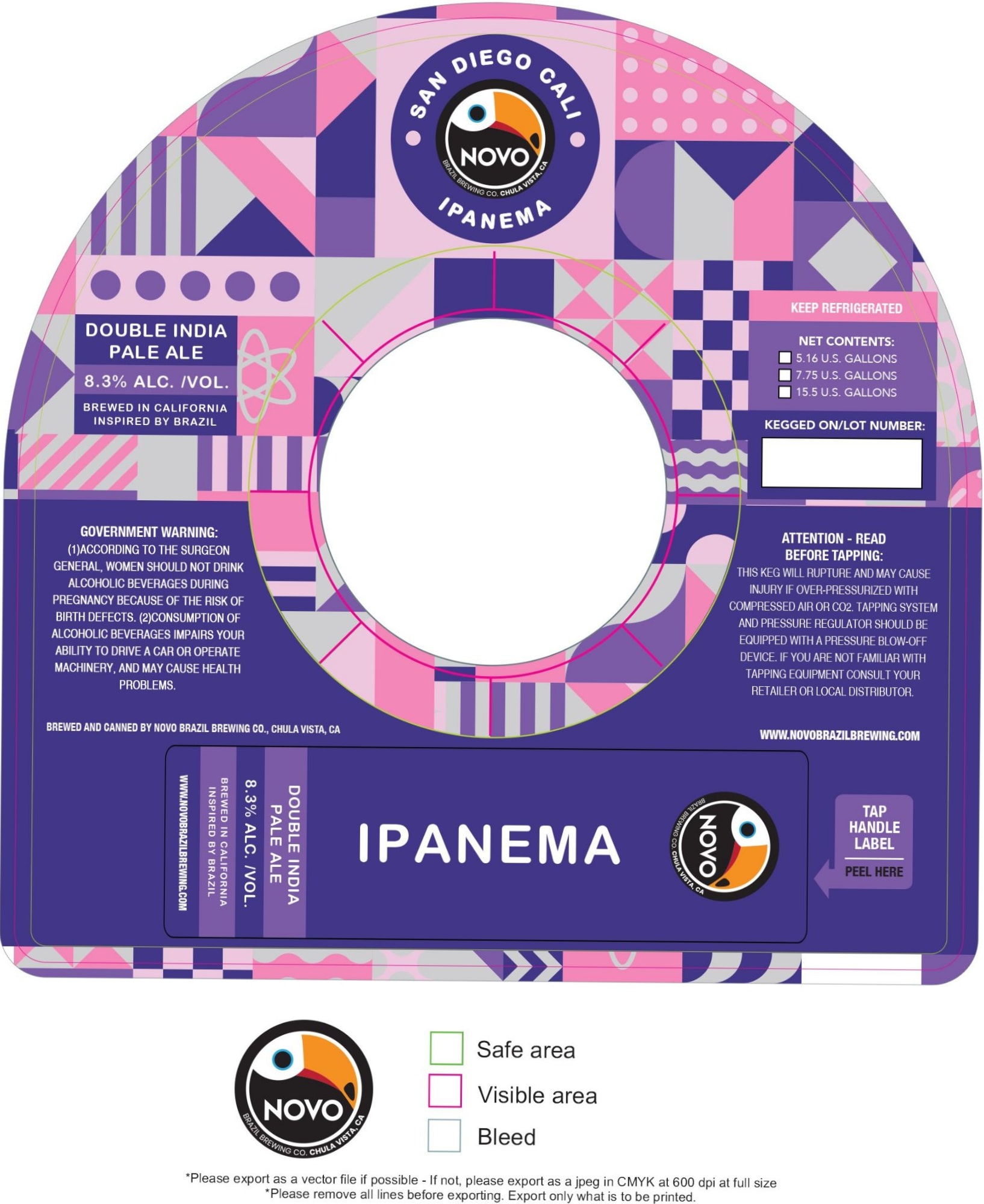 Ipanema Double India Pale Ale by Novo Brazil Brewing - beer label