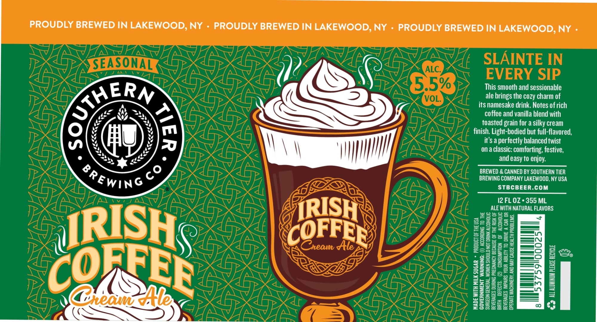 Irish Coffee Cream Ale by Southern Tier Brewing Company - beer label