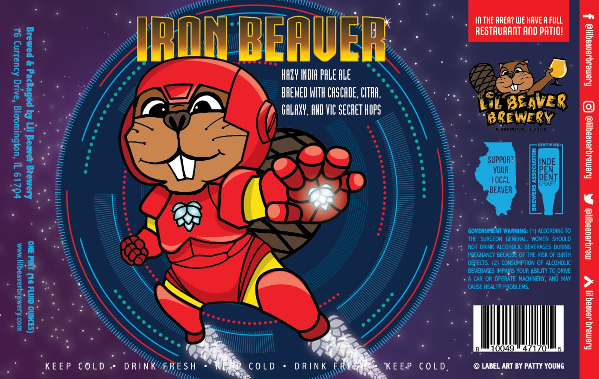 Iron Beaver by Lil Beaver Brewery - beer label
