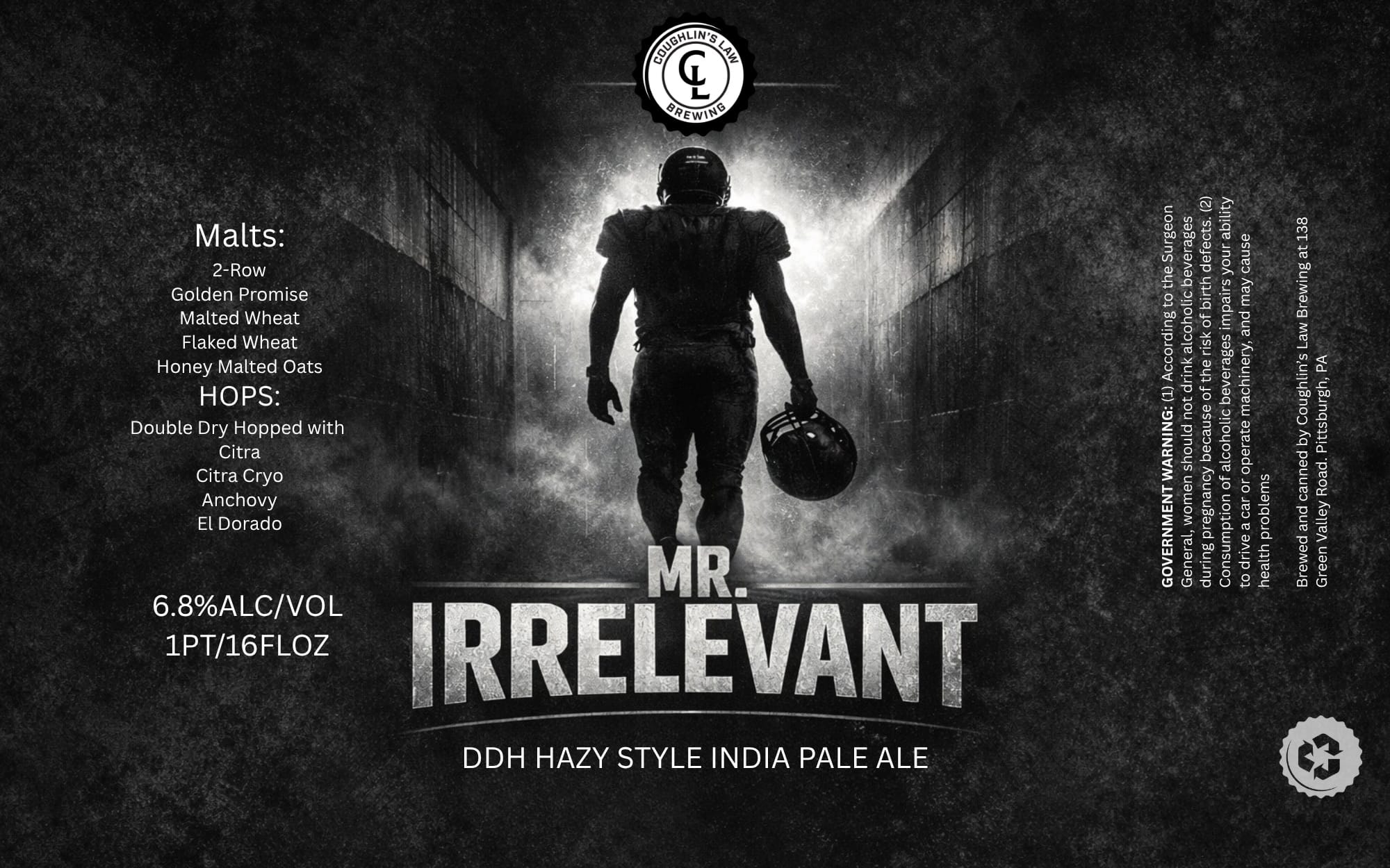 Irrelevant by Coughlin’s Law Brewing - beer label