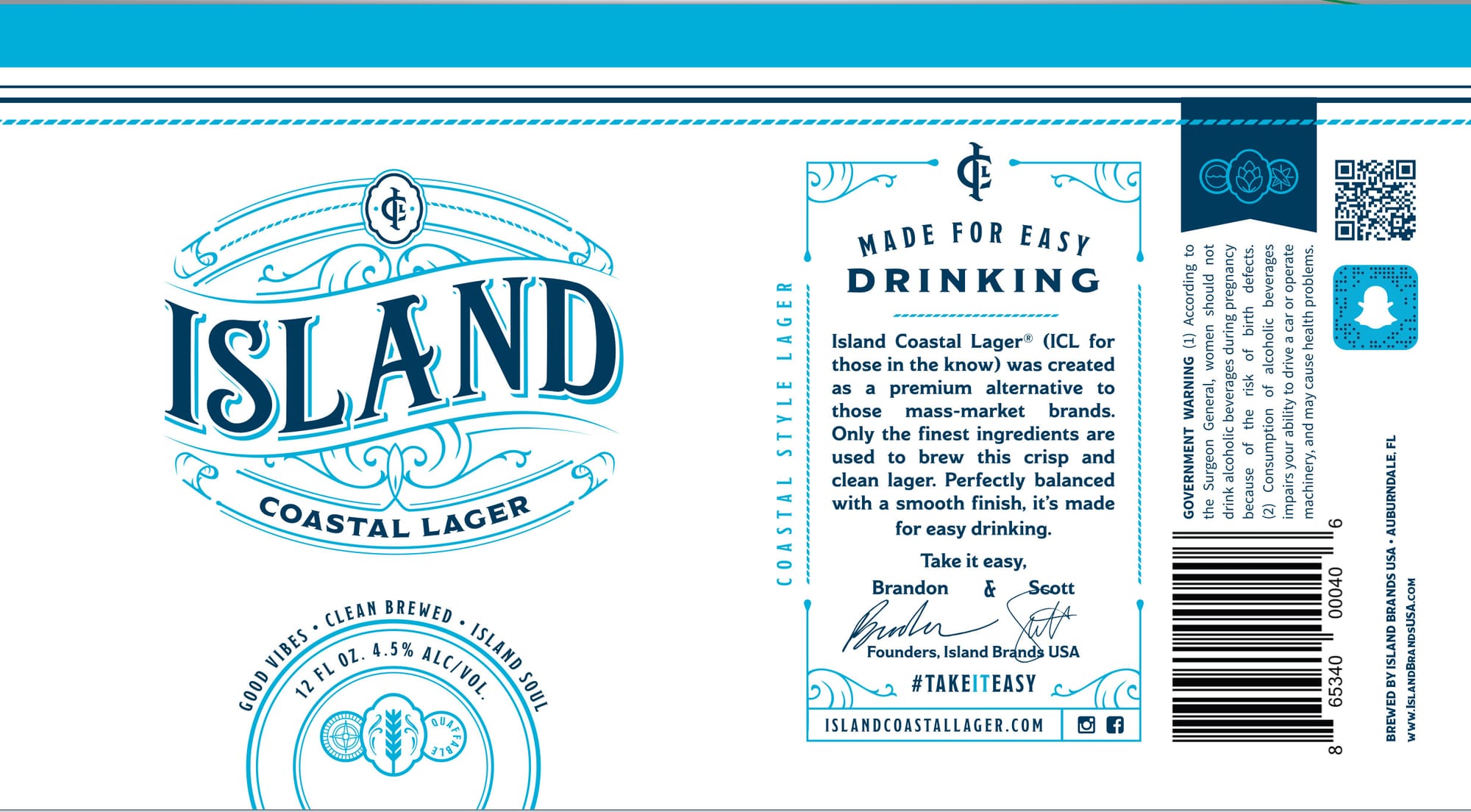 Island Coastal Lager by Island Brands USA - beer label