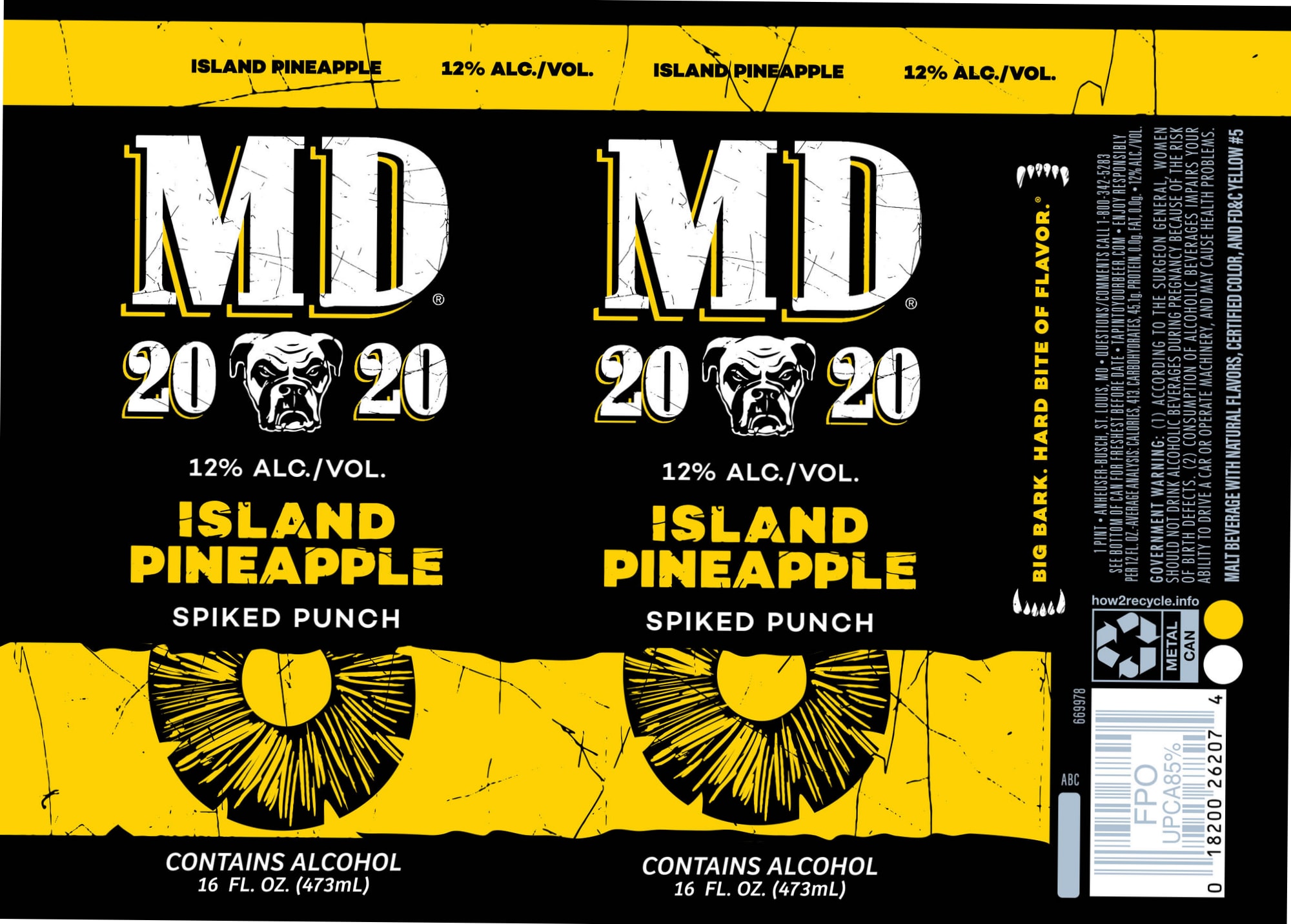 Island Pineapple Spiked Punch by MD 20/20 - beer label