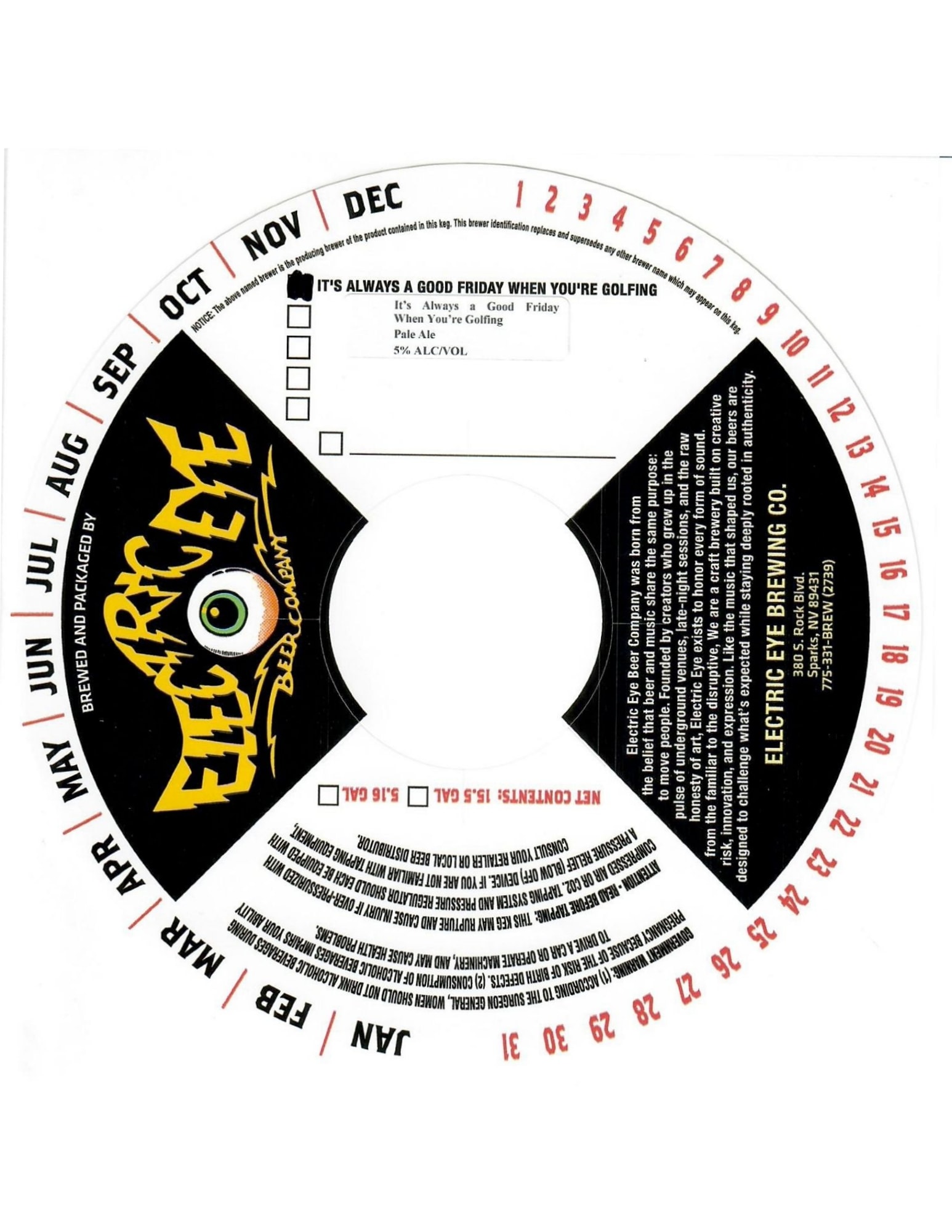 It’s Always a Good Friday When You’re Golfing by Electric Eye Brewery - beer label