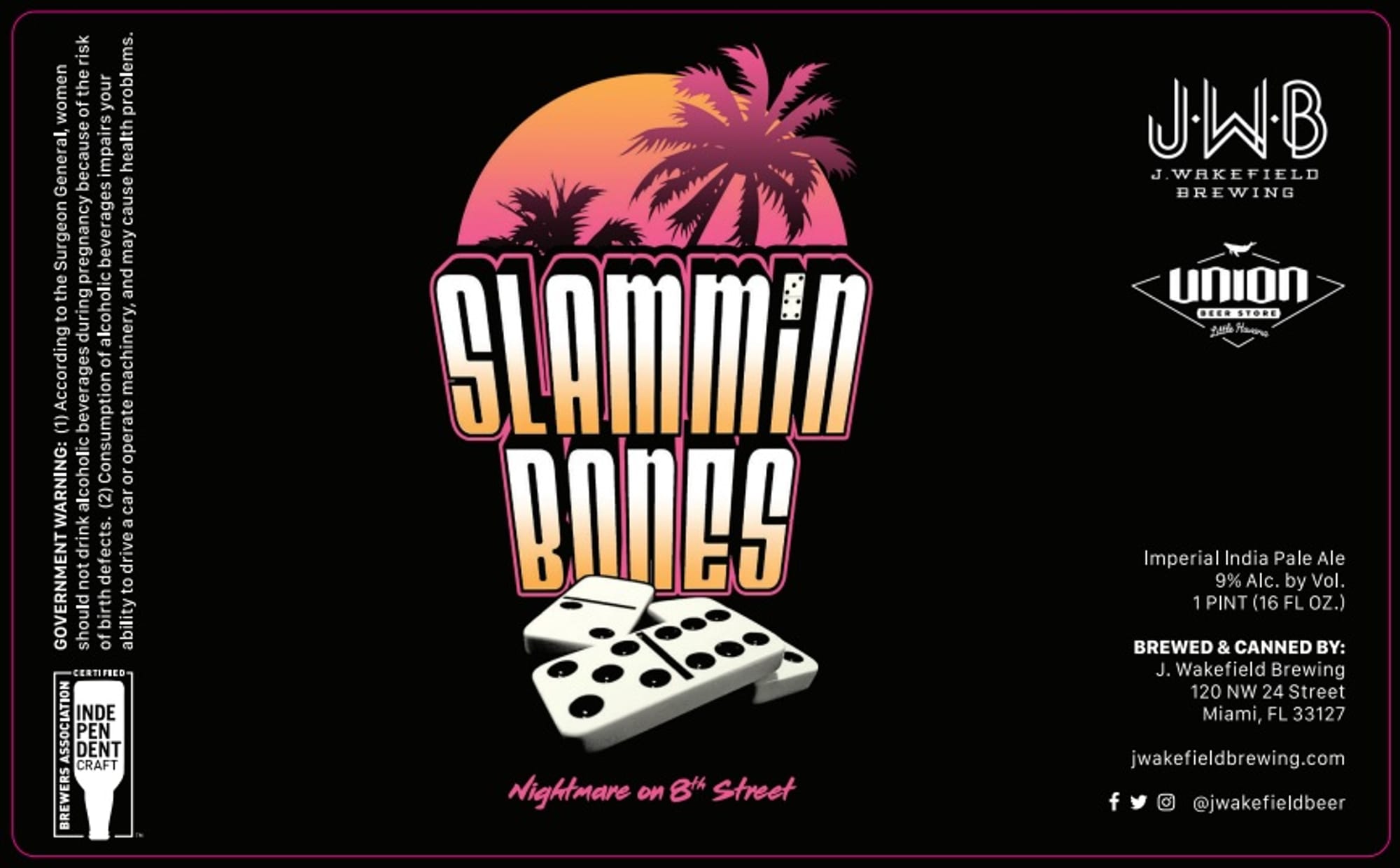 Slammin’ Bones by J. Wakefield Brewing - beer label