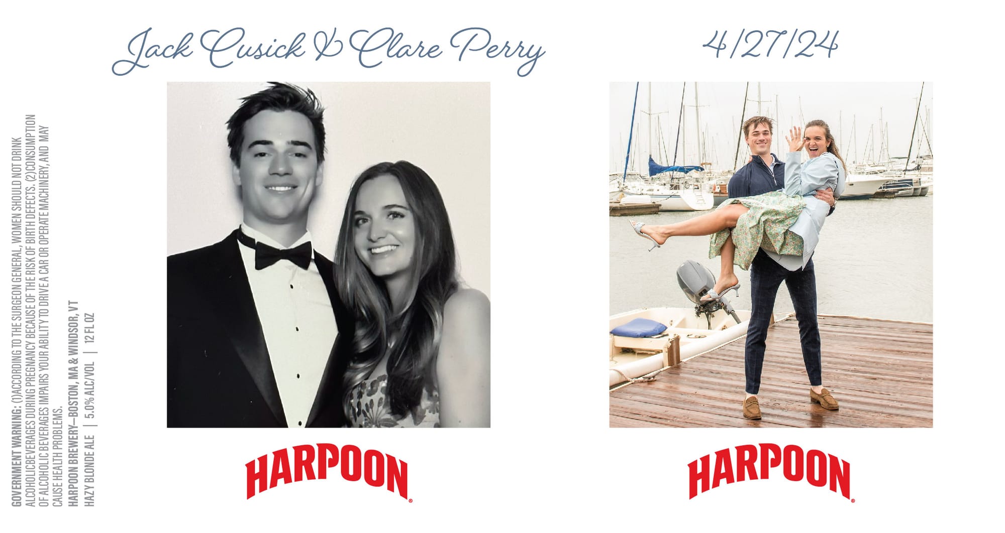 Jack Cusick & Clare Perry Hazy Blonde Ale by Harpoon Brewery - beer label