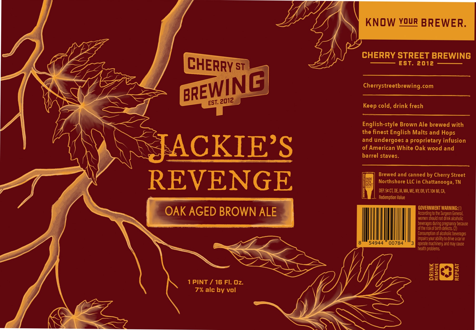 Jackie’s Revenge by Cherry Street Brewing - beer label